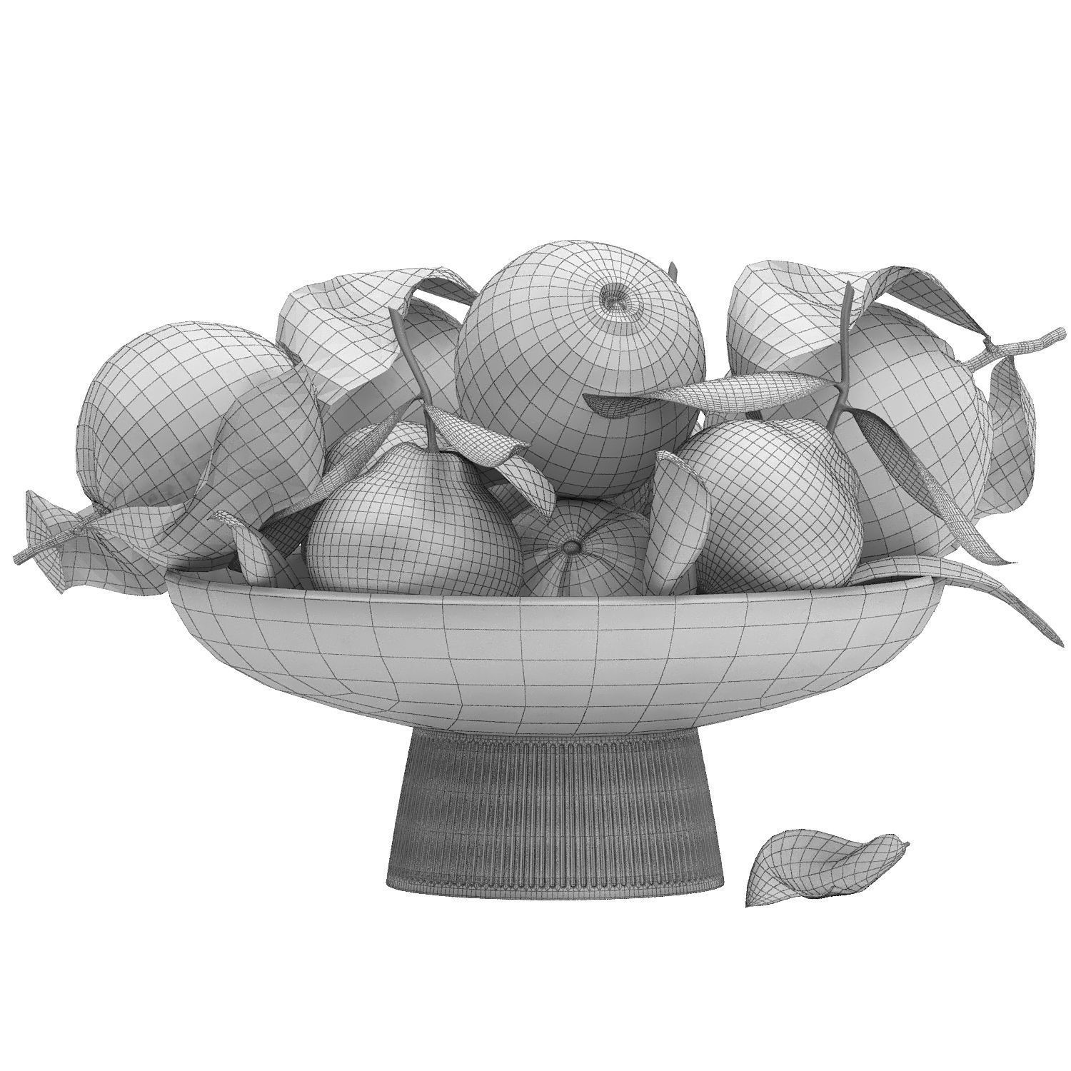 White Bowl of Oranges 3D Model – Realistic Fruit Asset, FBX, OBJ - View 6