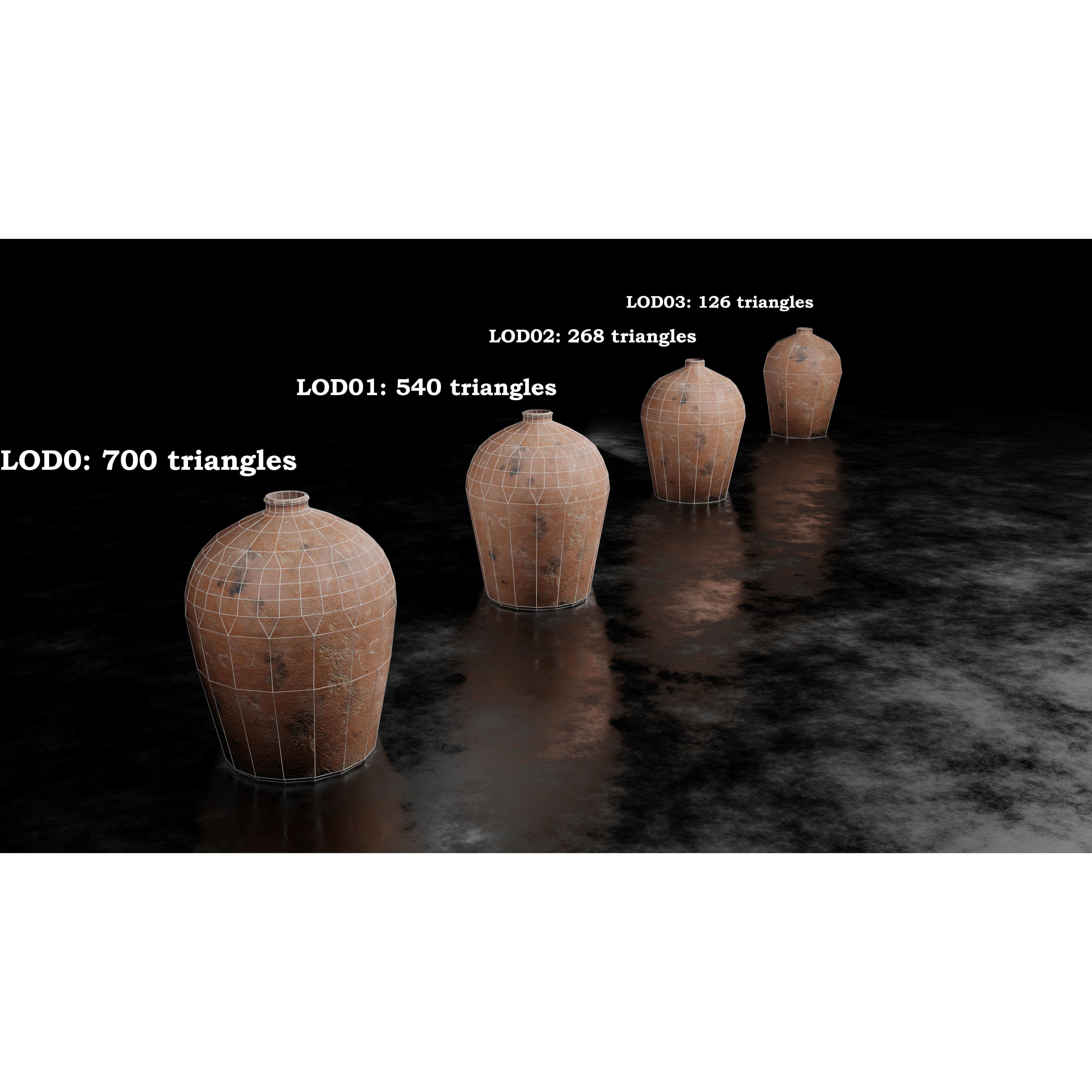Clay Jars and Hanging Jugs Pack - Low-Poly Game-Ready 3D Model