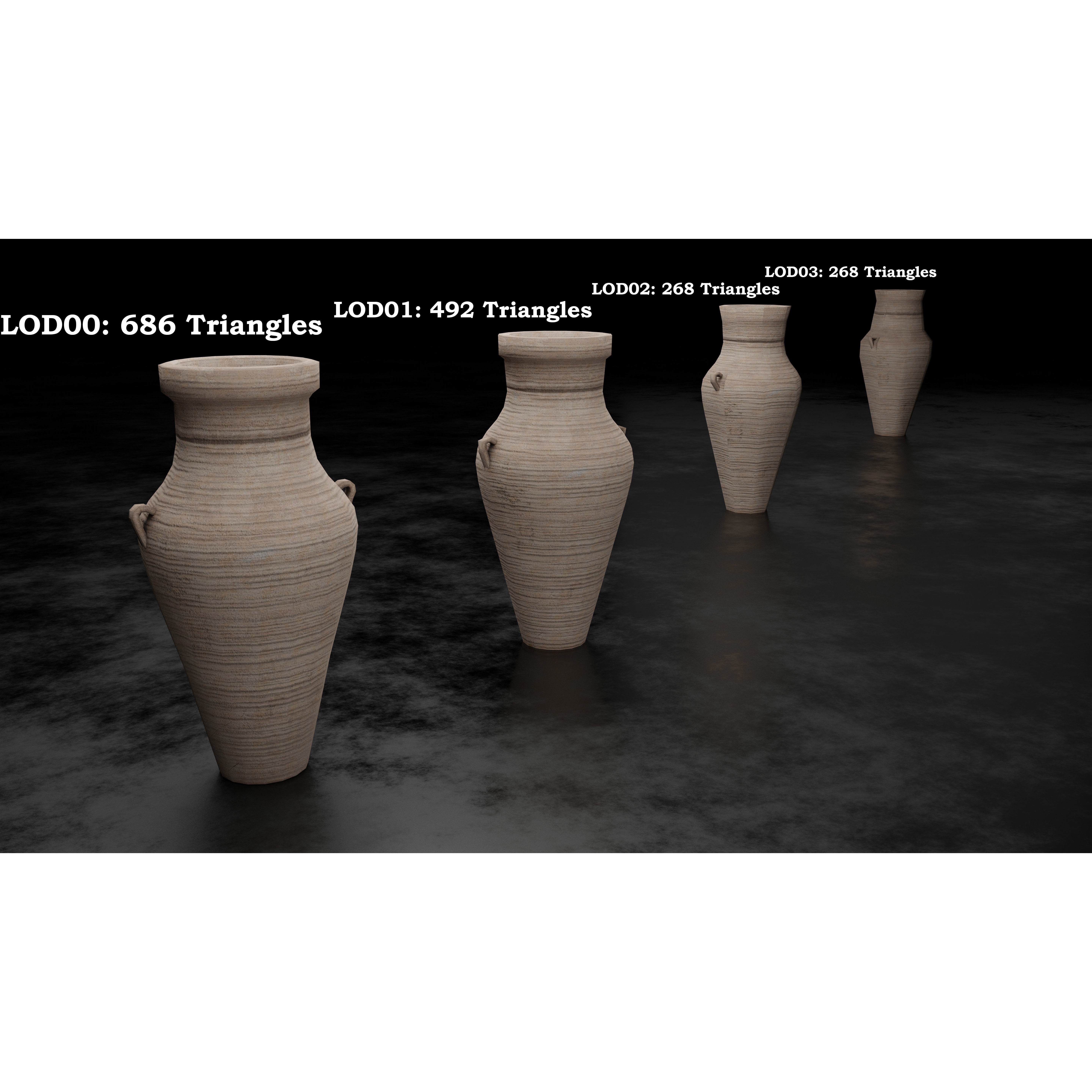 Clay Jars and Hanging Jugs Pack - Low-Poly Game-Ready 3D Model - View 14