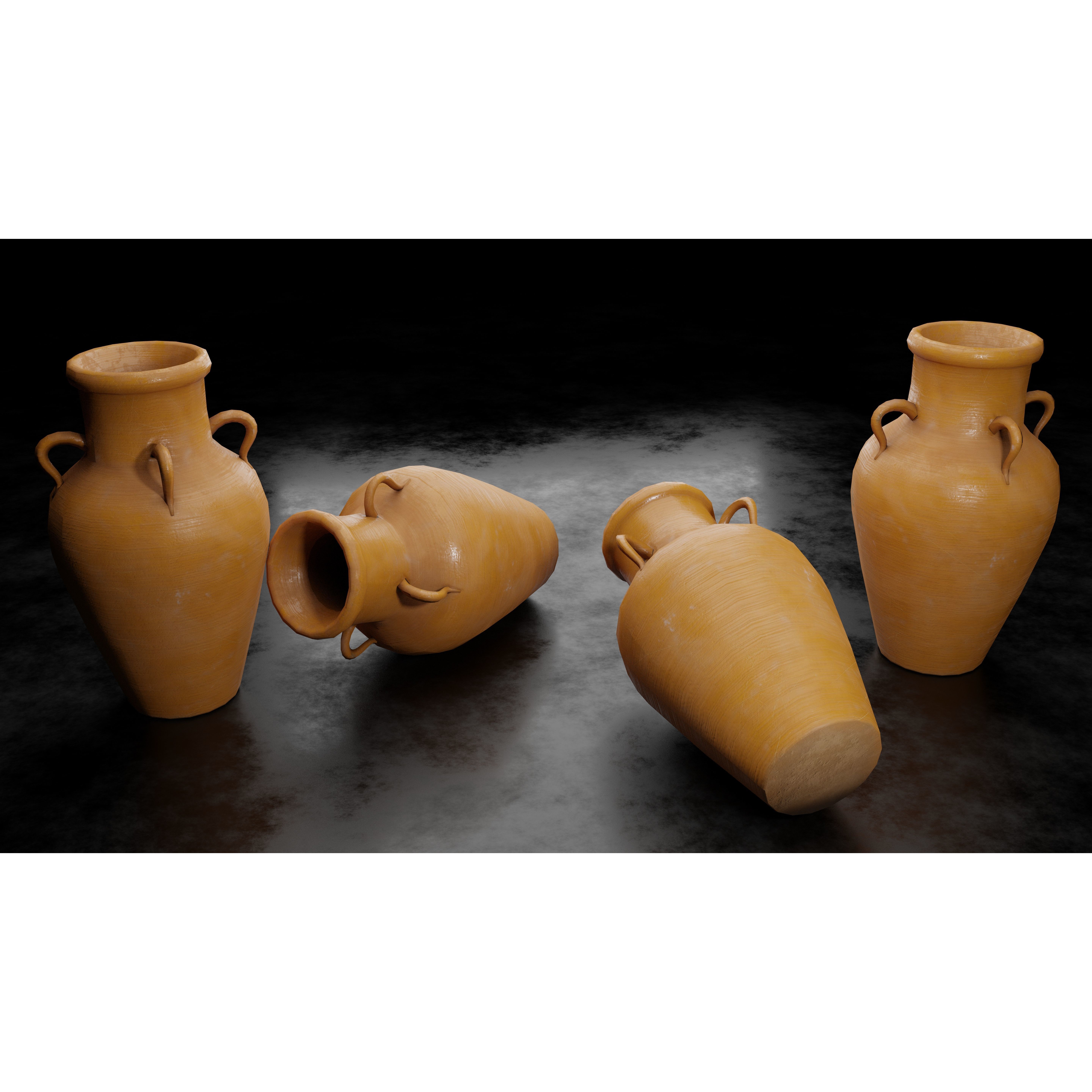 Clay Jars and Hanging Jugs Pack - Low-Poly Game-Ready 3D Model - View 15