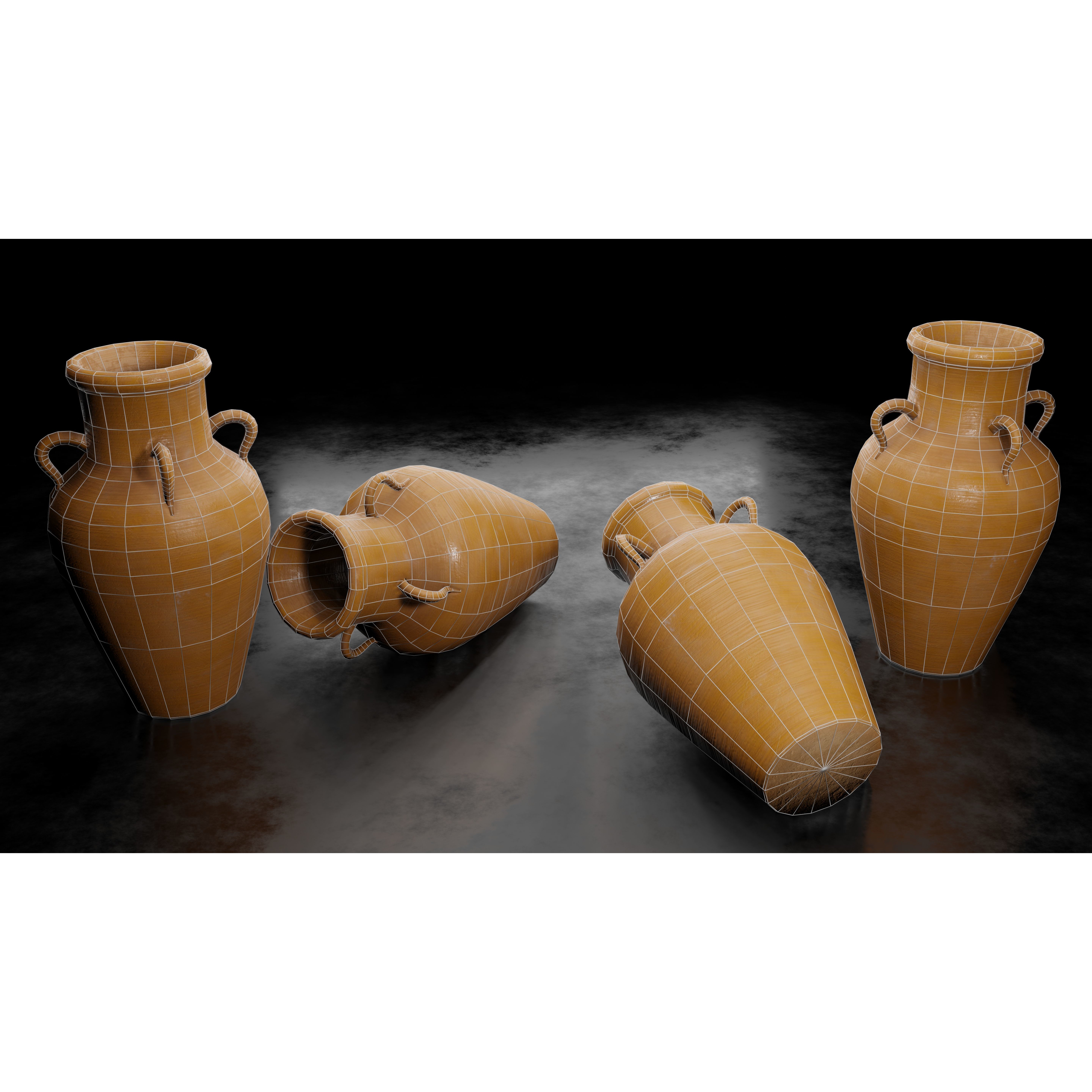 Clay Jars and Hanging Jugs Pack - Low-Poly Game-Ready 3D Model - View 16