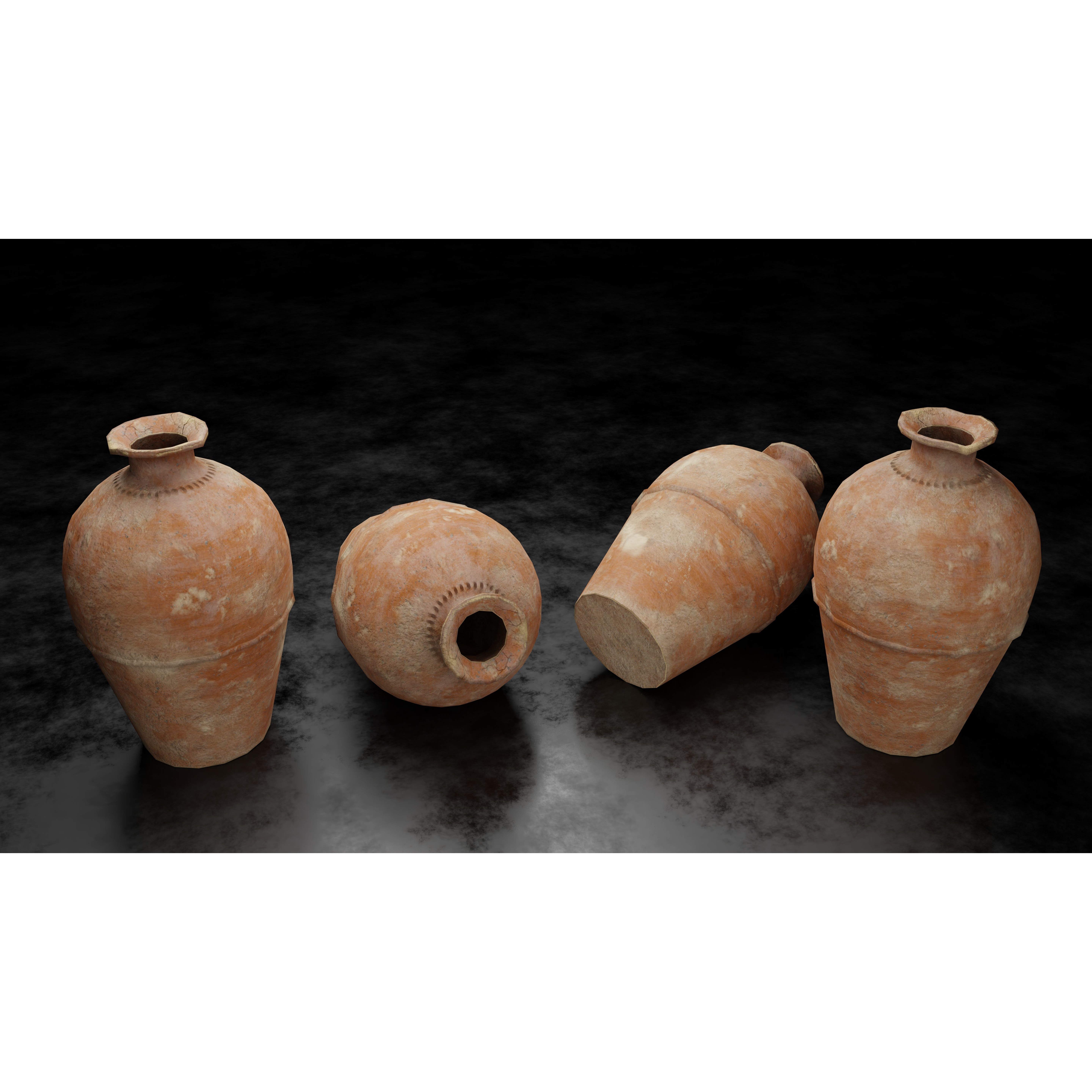 Clay Jars and Hanging Jugs Pack - Low-Poly Game-Ready 3D Model - View 18