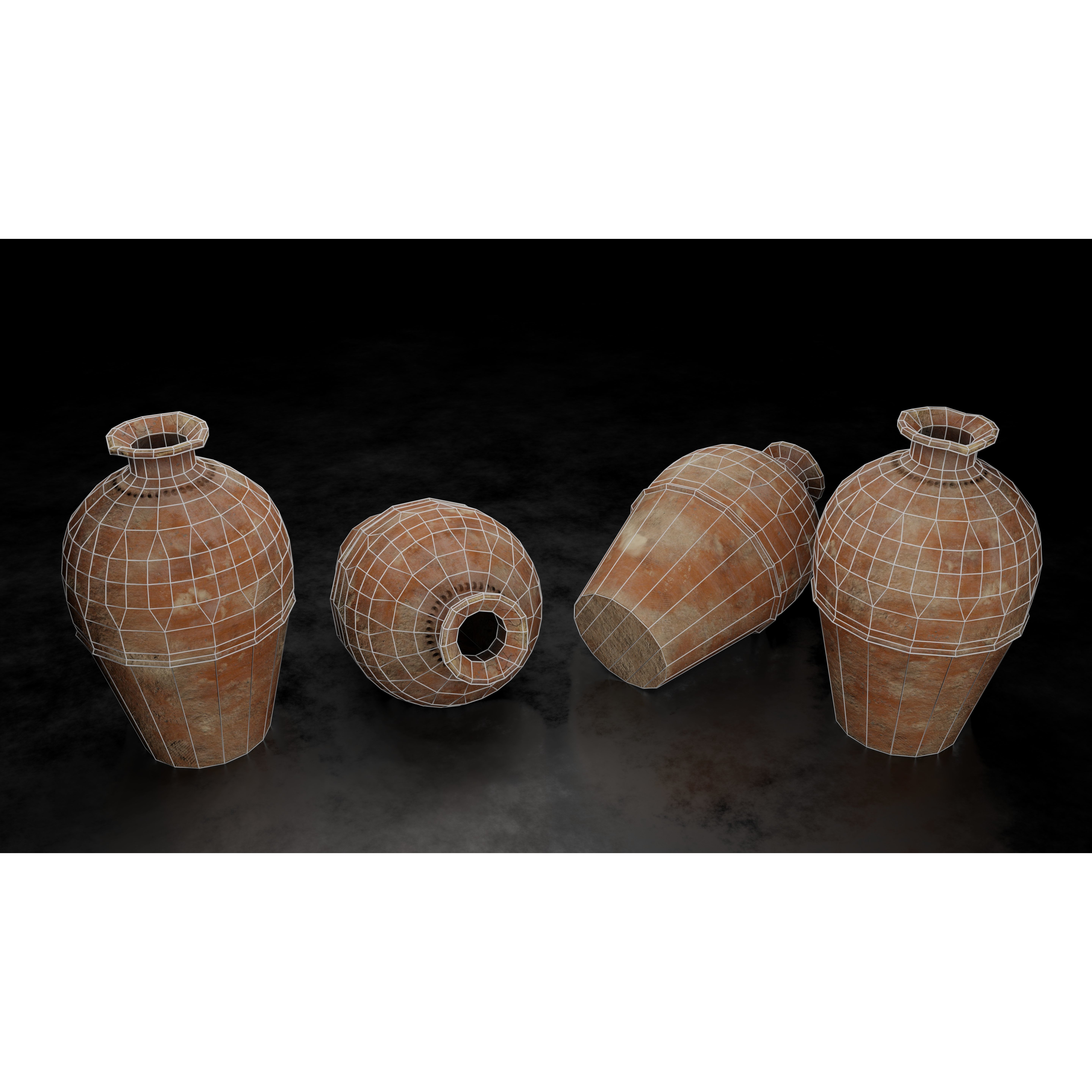 Clay Jars and Hanging Jugs Pack - Low-Poly Game-Ready 3D Model - View 19