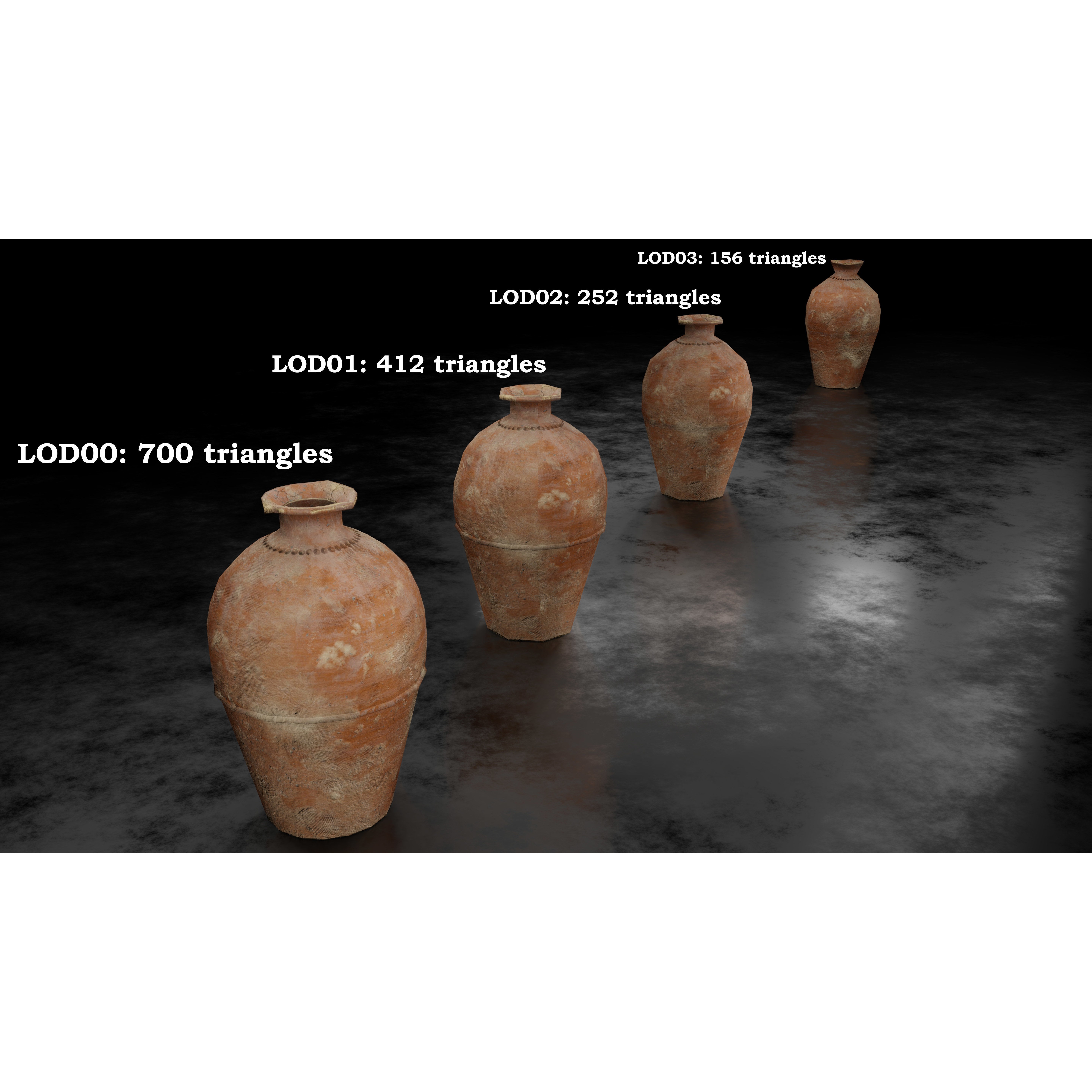 Clay Jars and Hanging Jugs Pack - Low-Poly Game-Ready 3D Model - View 20