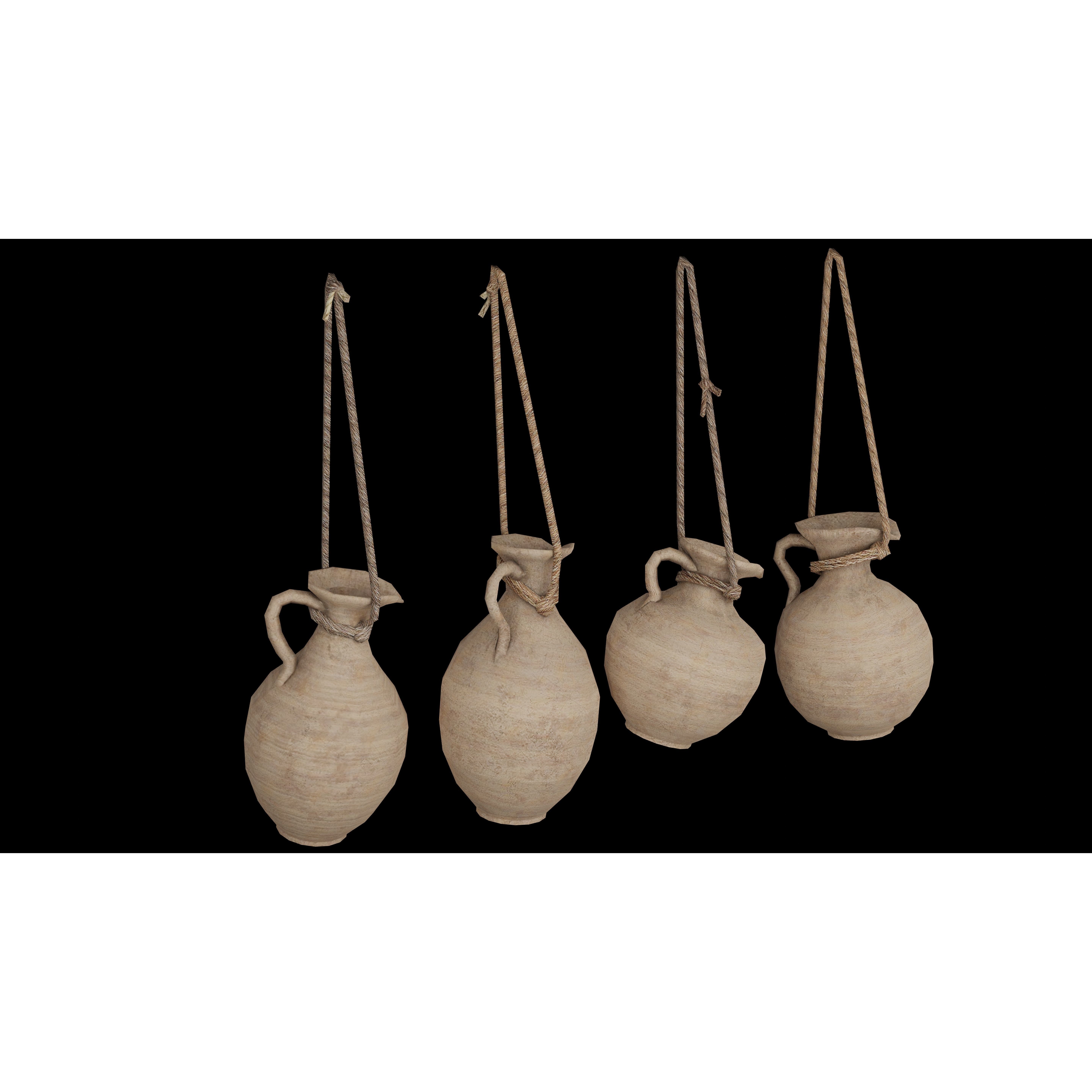 Clay Jars and Hanging Jugs Pack - Low-Poly Game-Ready 3D Model - View 25