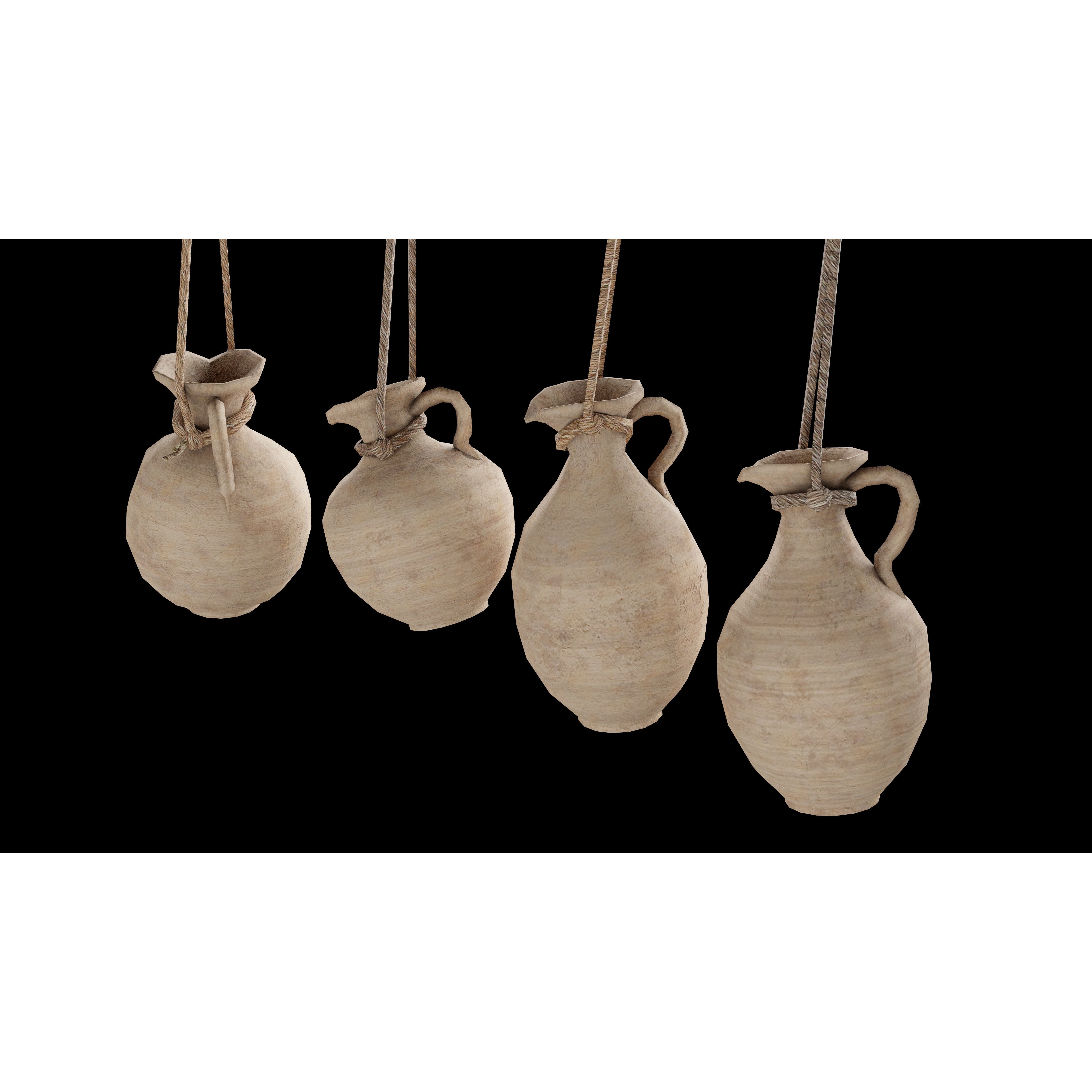 Clay Jars and Hanging Jugs Pack - Low-Poly Game-Ready 3D Model - View 27