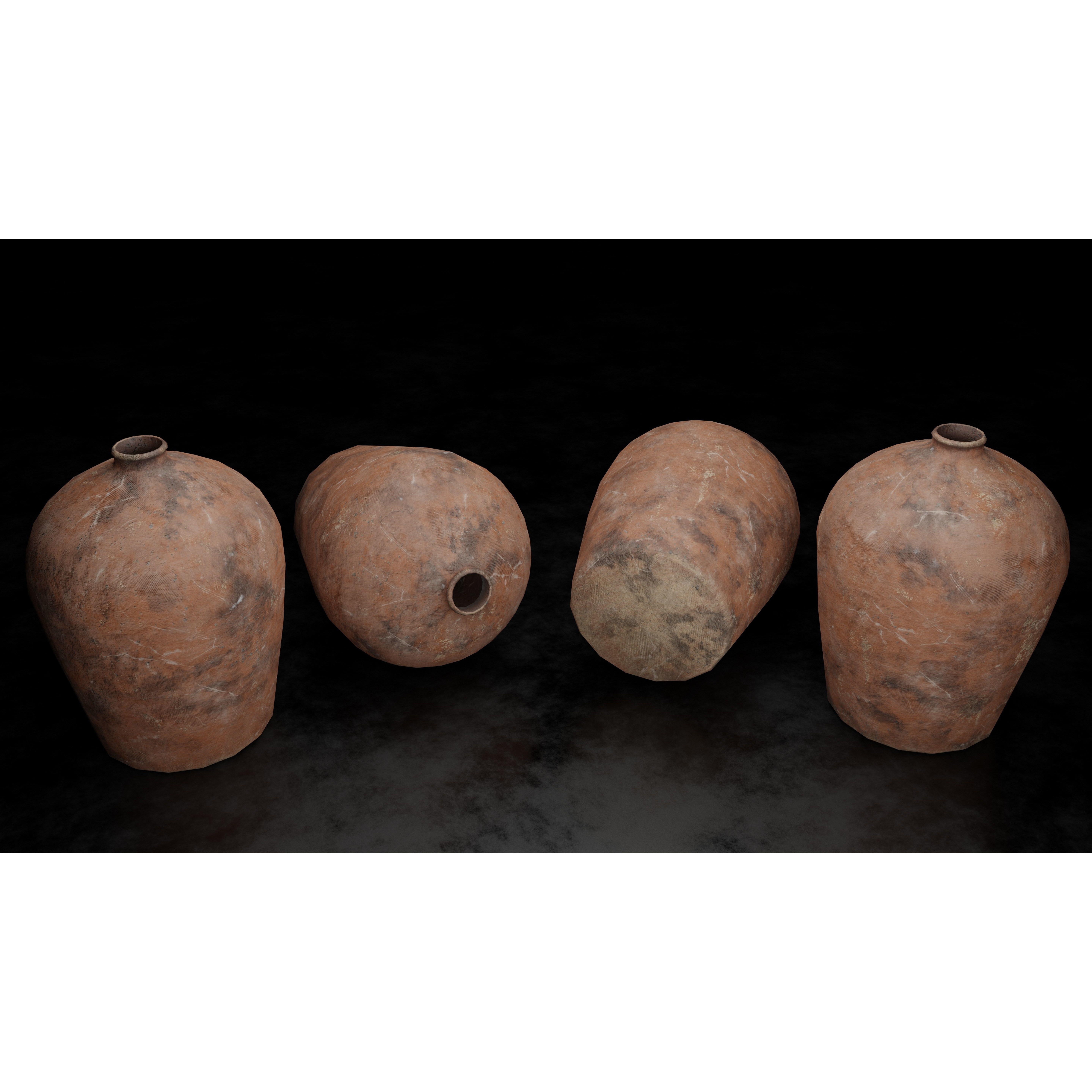 Clay Jars and Hanging Jugs Pack - Low-Poly Game-Ready 3D Model - View 33
