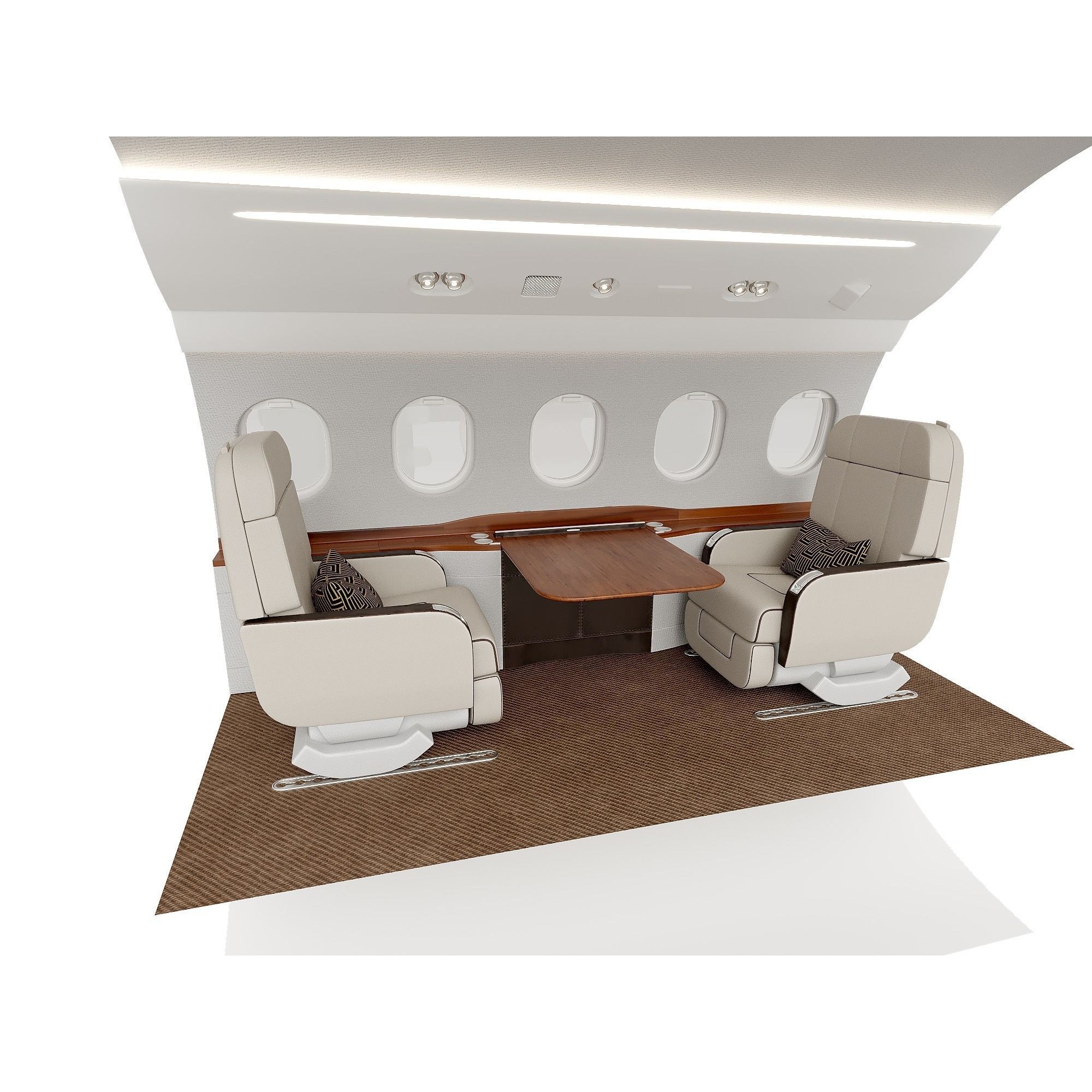 Falcon 2000LXS Interior - Game-Ready 3D Model - View 10