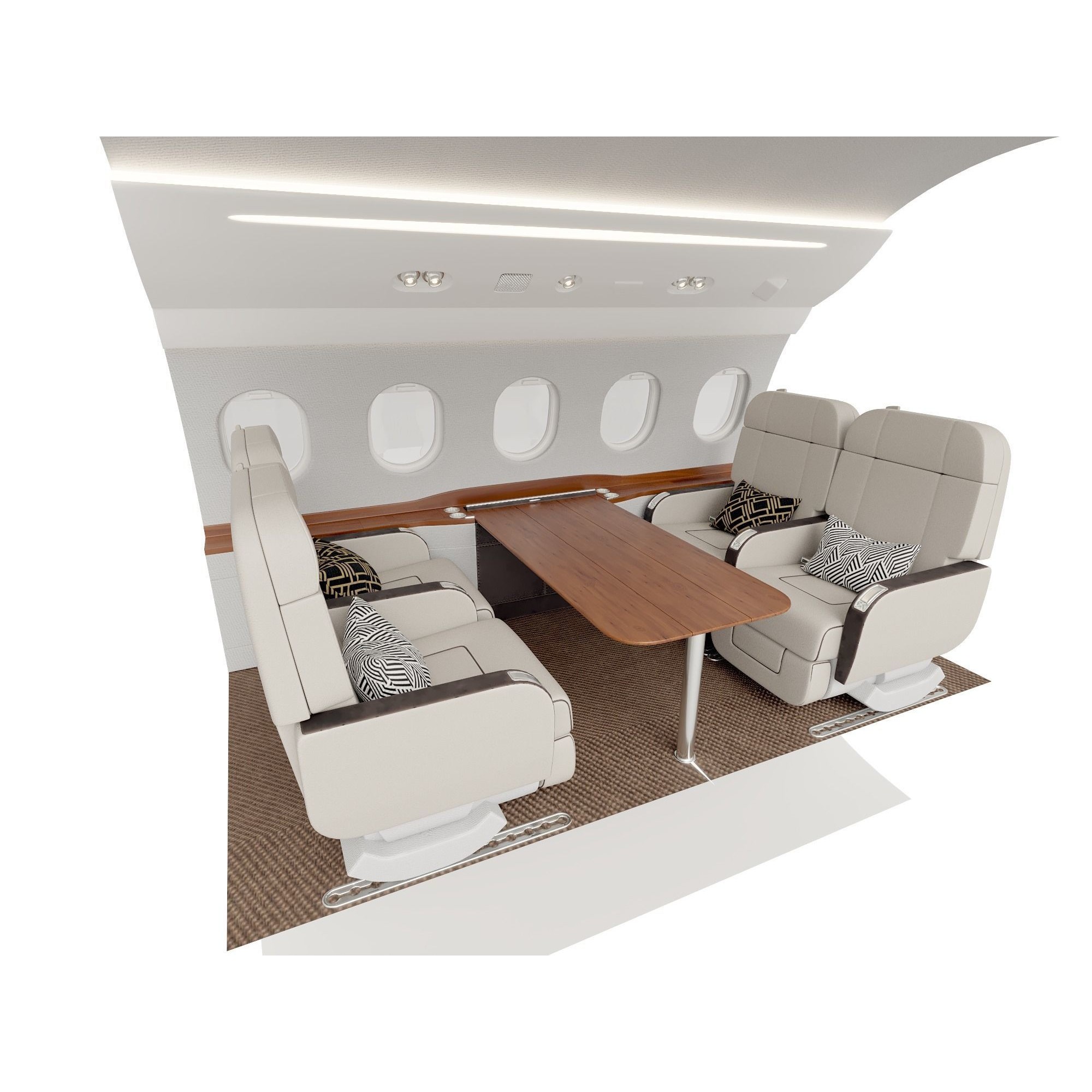 Falcon 2000LXS Interior - Game-Ready 3D Model - View 11