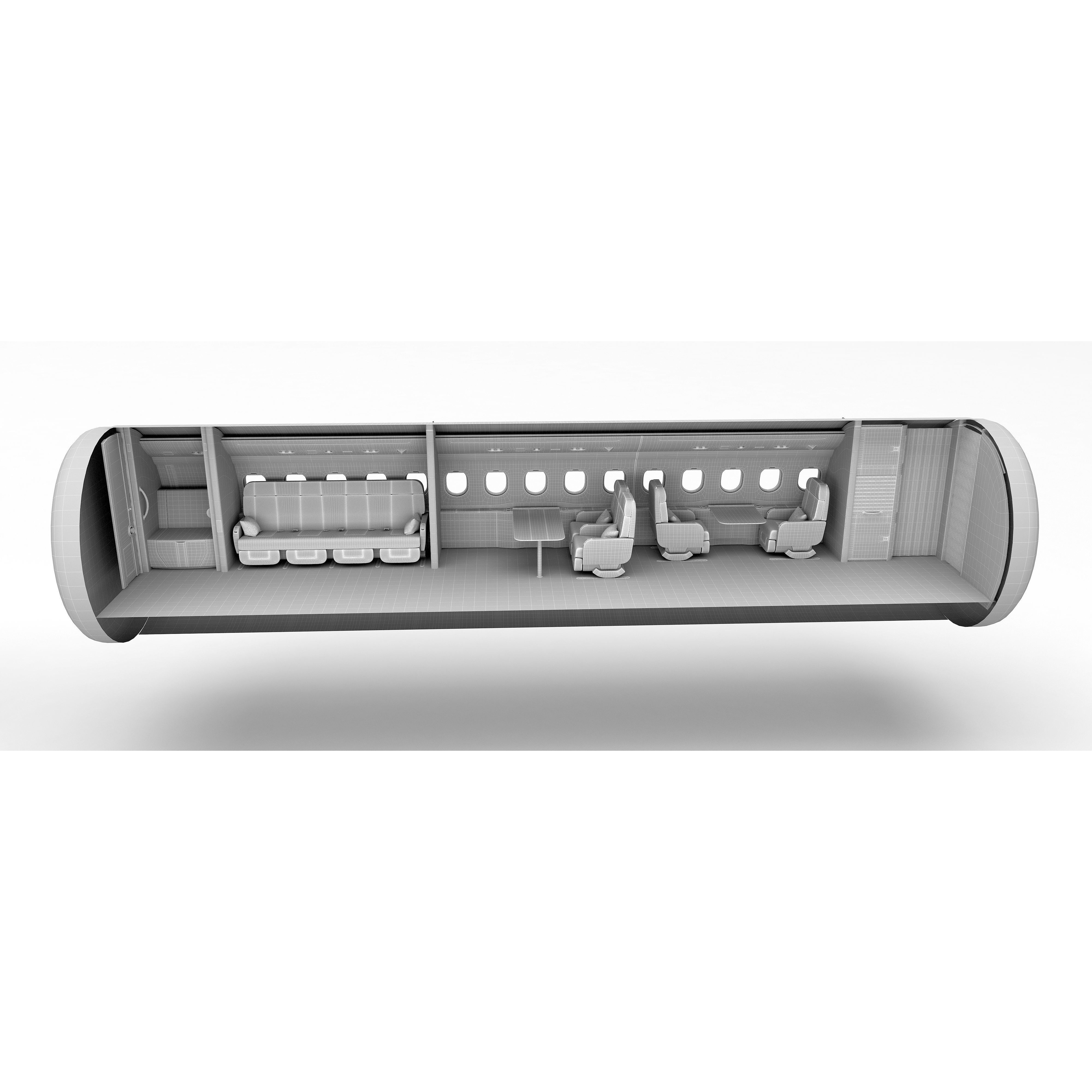 Falcon 2000LXS Interior - Game-Ready 3D Model - View 13