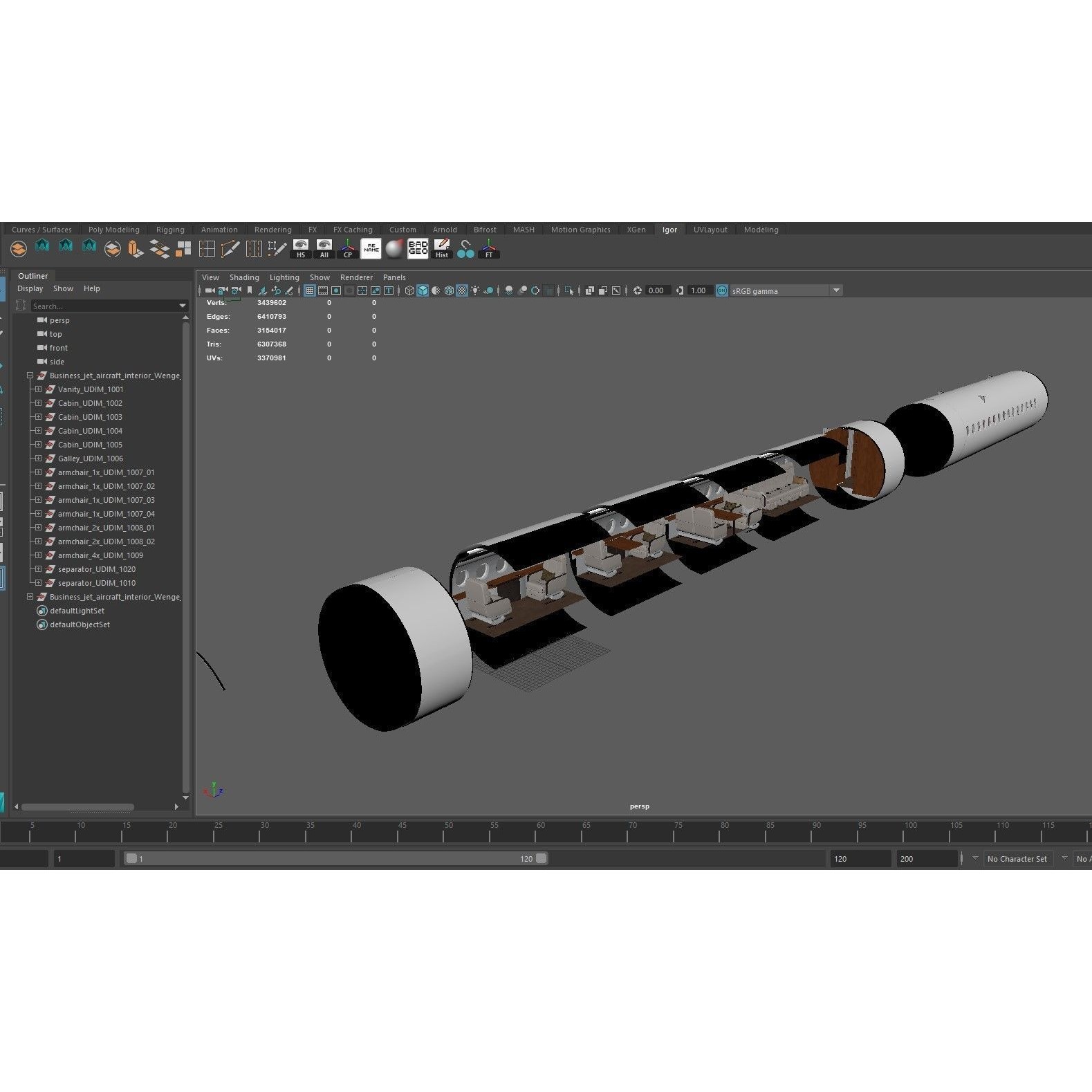Falcon 2000LXS Interior - Game-Ready 3D Model - View 15