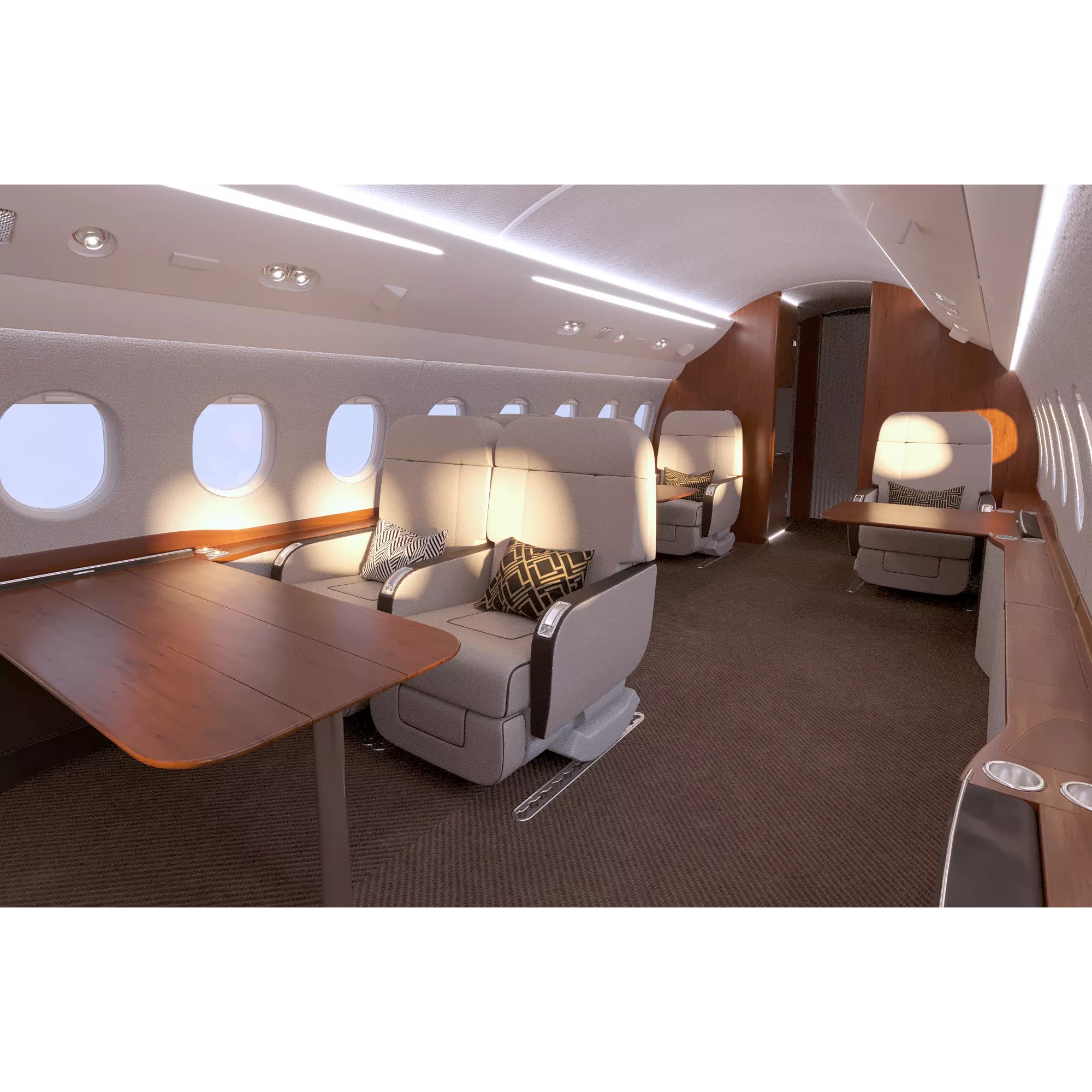 Falcon 2000LXS Interior - Game-Ready 3D Model - View 2