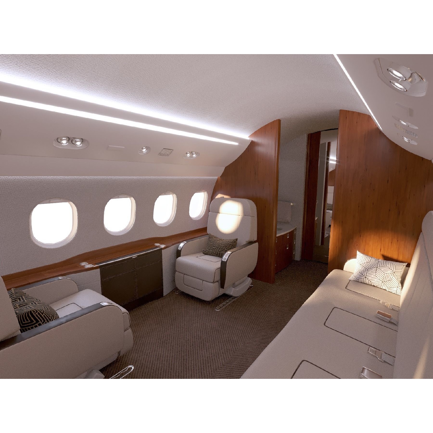 Falcon 2000LXS Interior - Game-Ready 3D Model - View 6