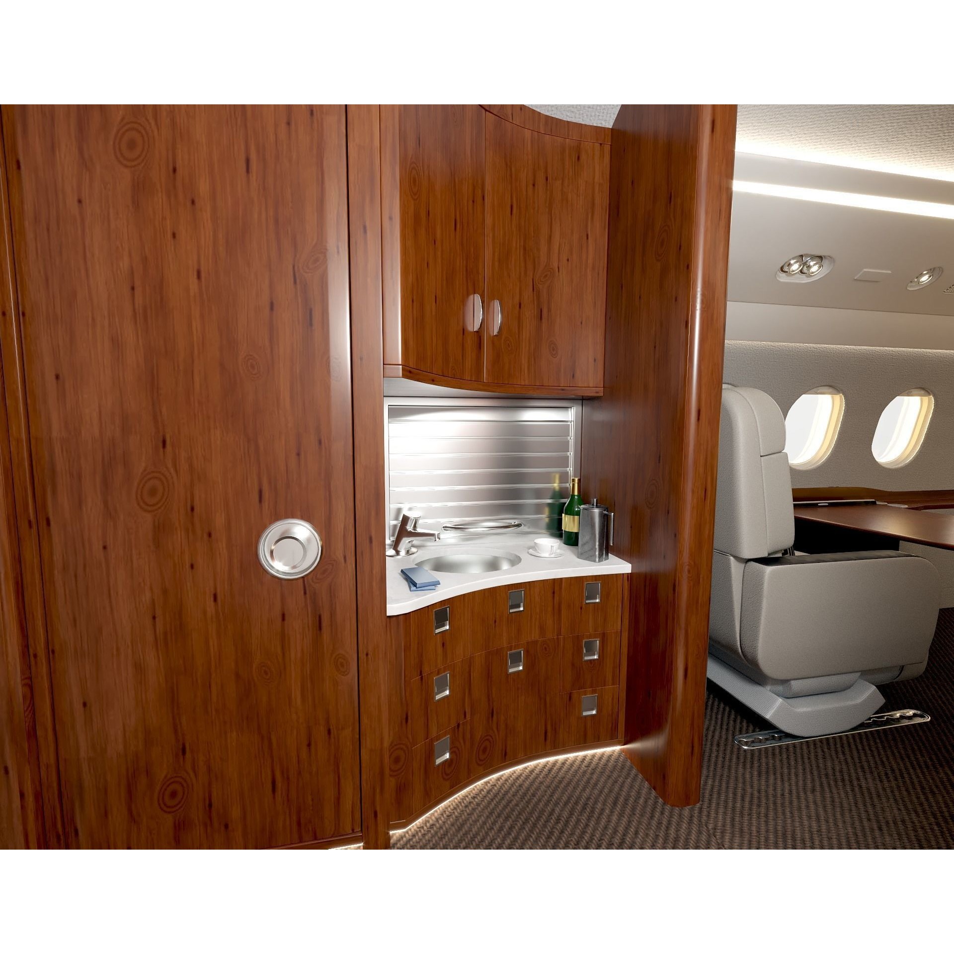 Falcon 2000LXS Interior - Game-Ready 3D Model - View 7