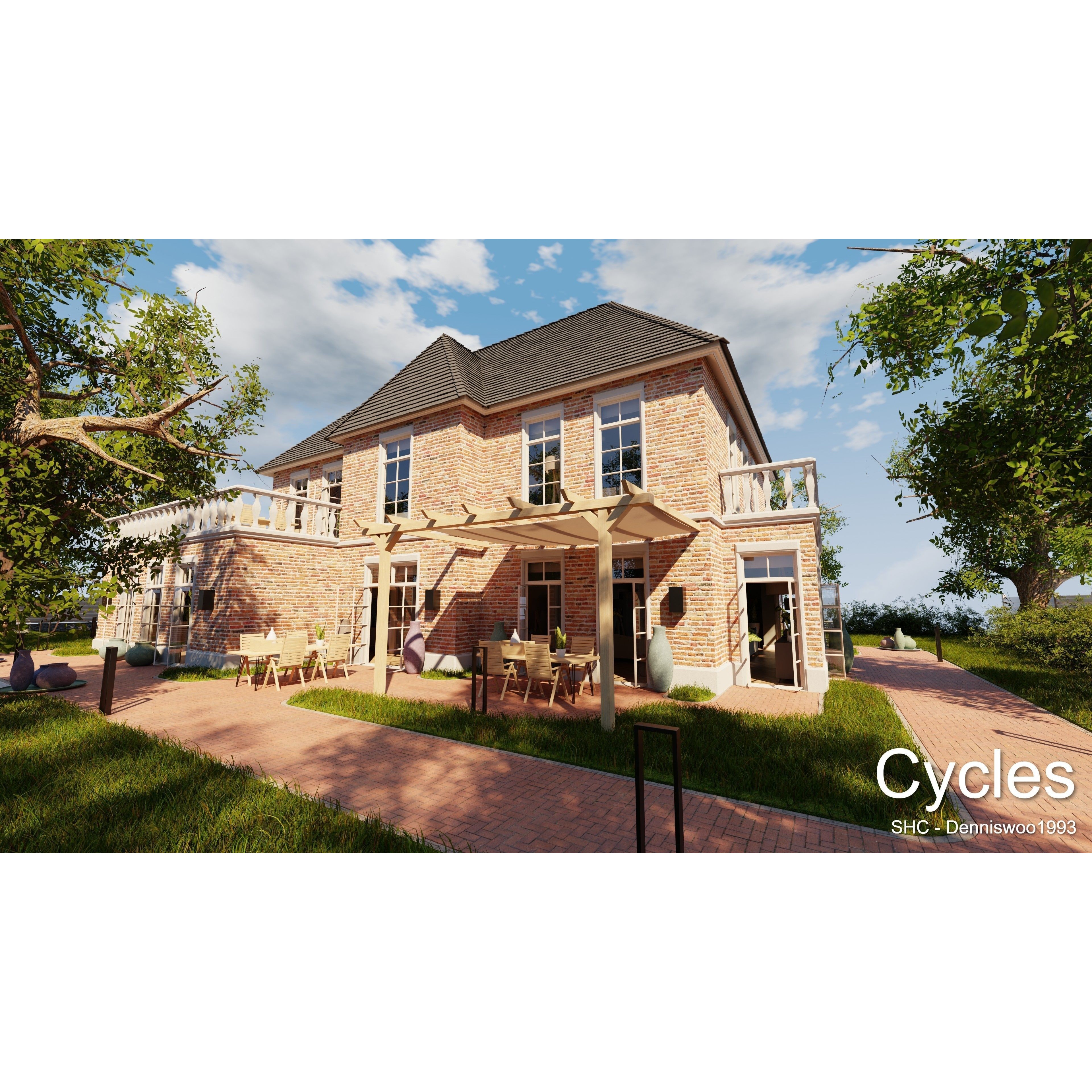 Classic Villa - Low-Poly Game-Ready 3D Model - View 12