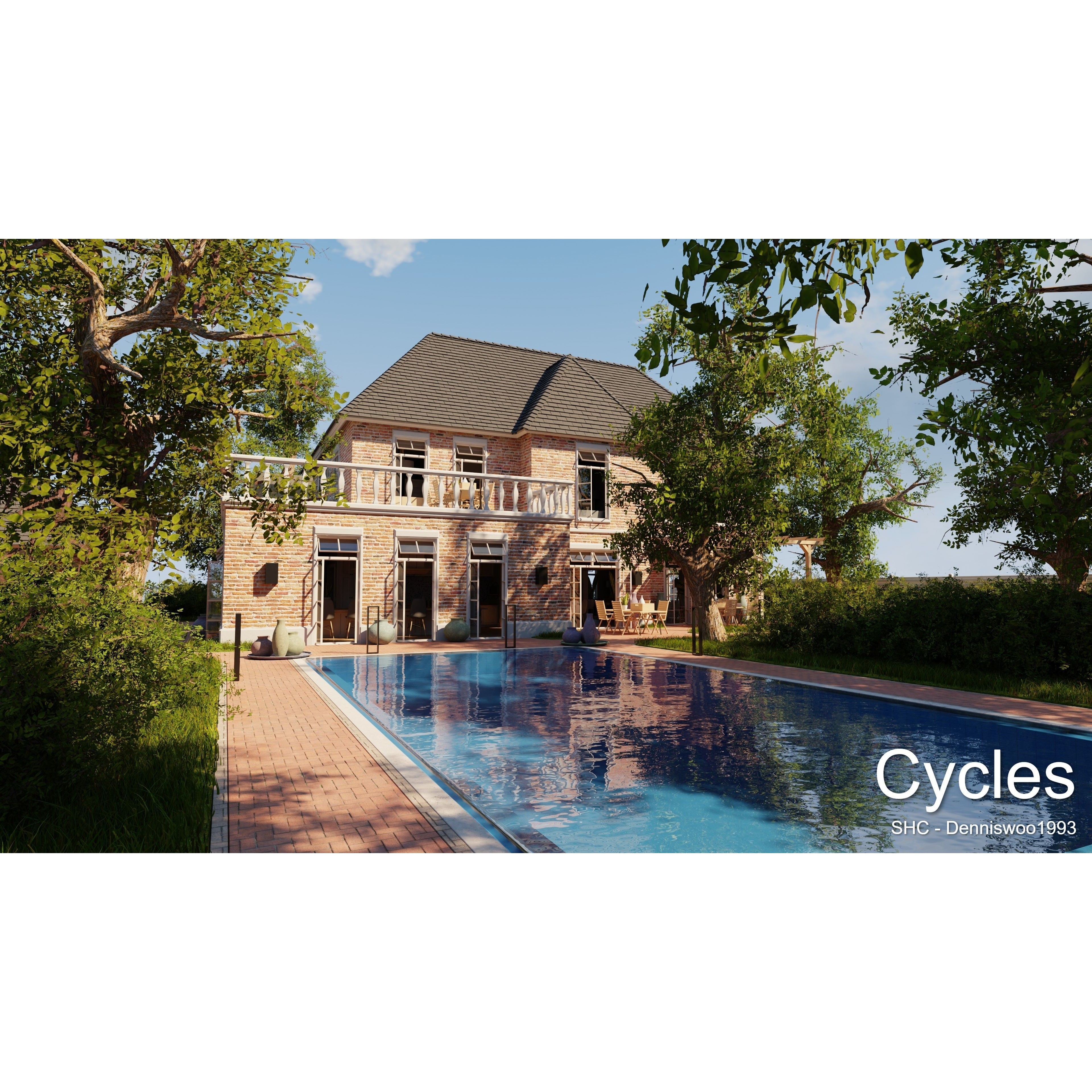 Classic Villa - Low-Poly Game-Ready 3D Model - View 4