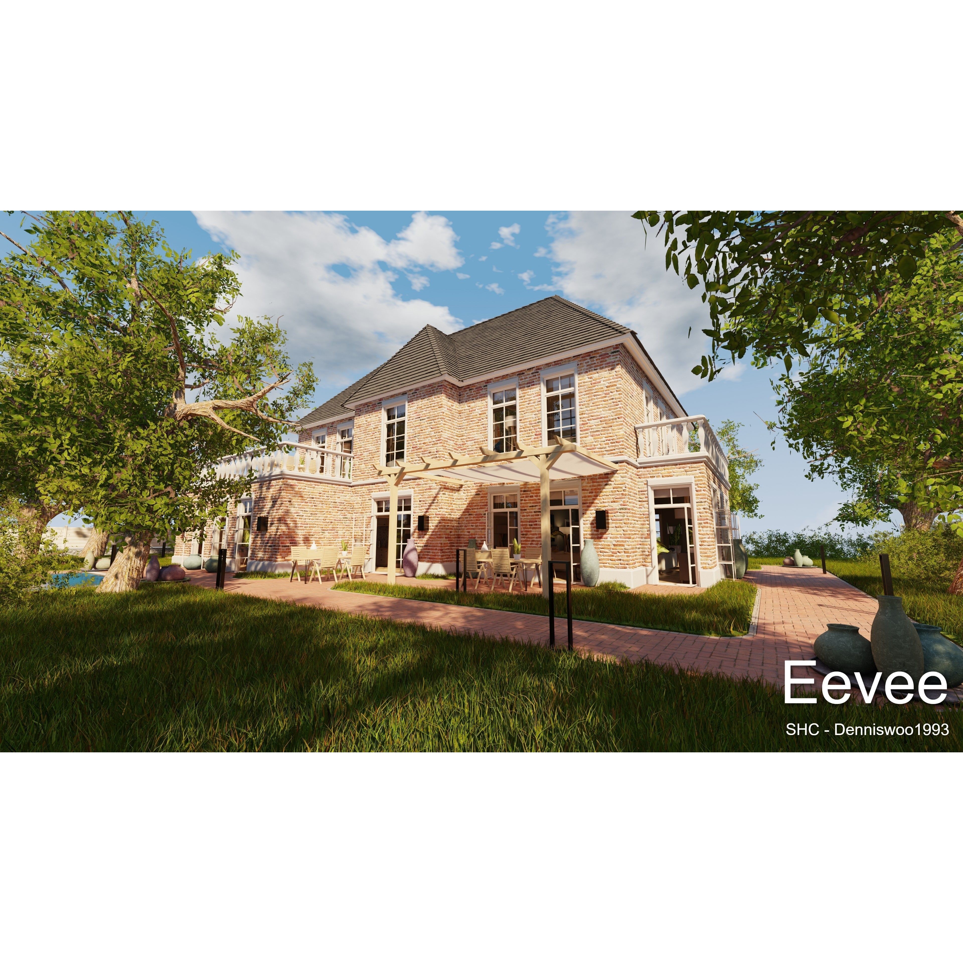 Classic Villa - Low-Poly Game-Ready 3D Model - View 40