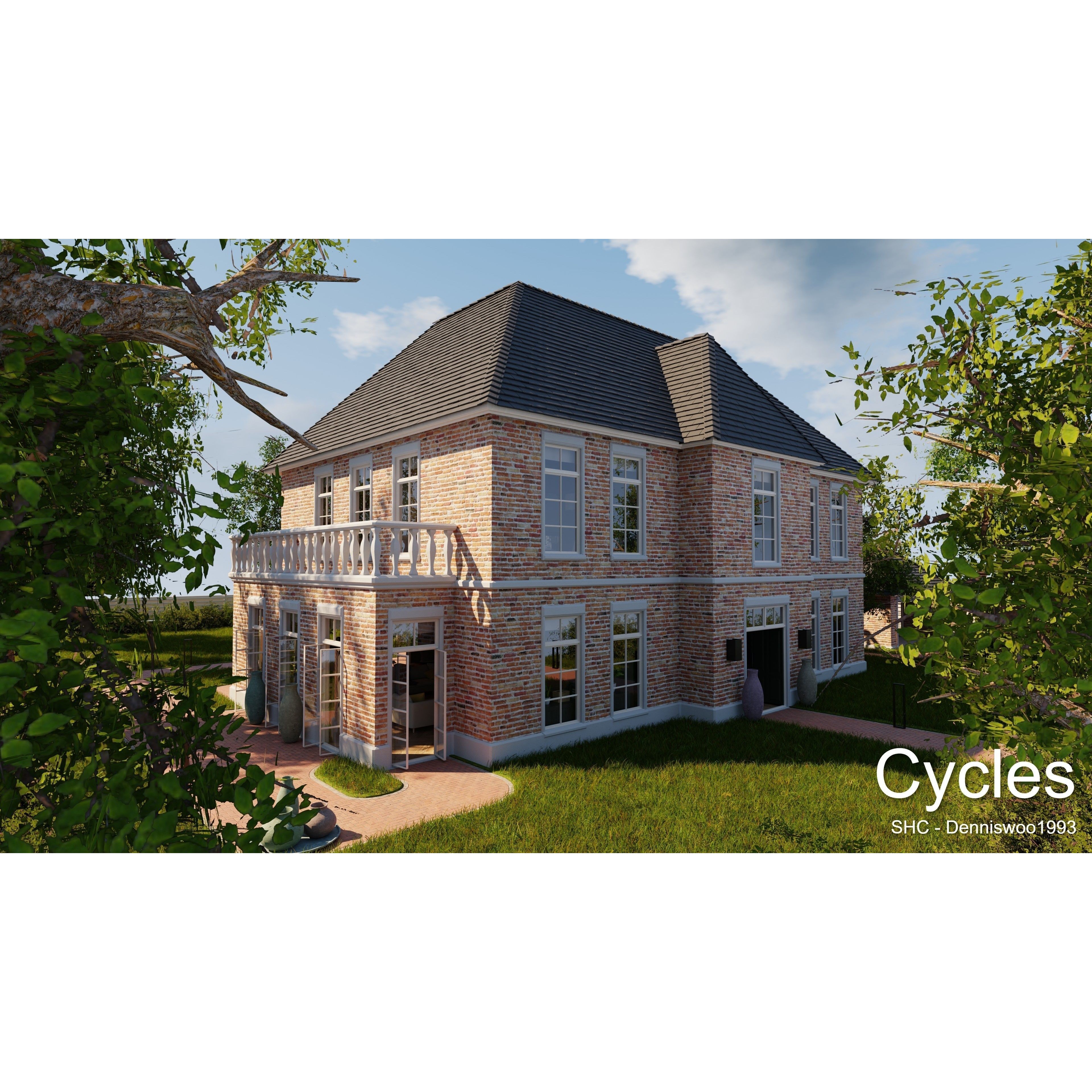 Classic Villa - Low-Poly Game-Ready 3D Model - View 8