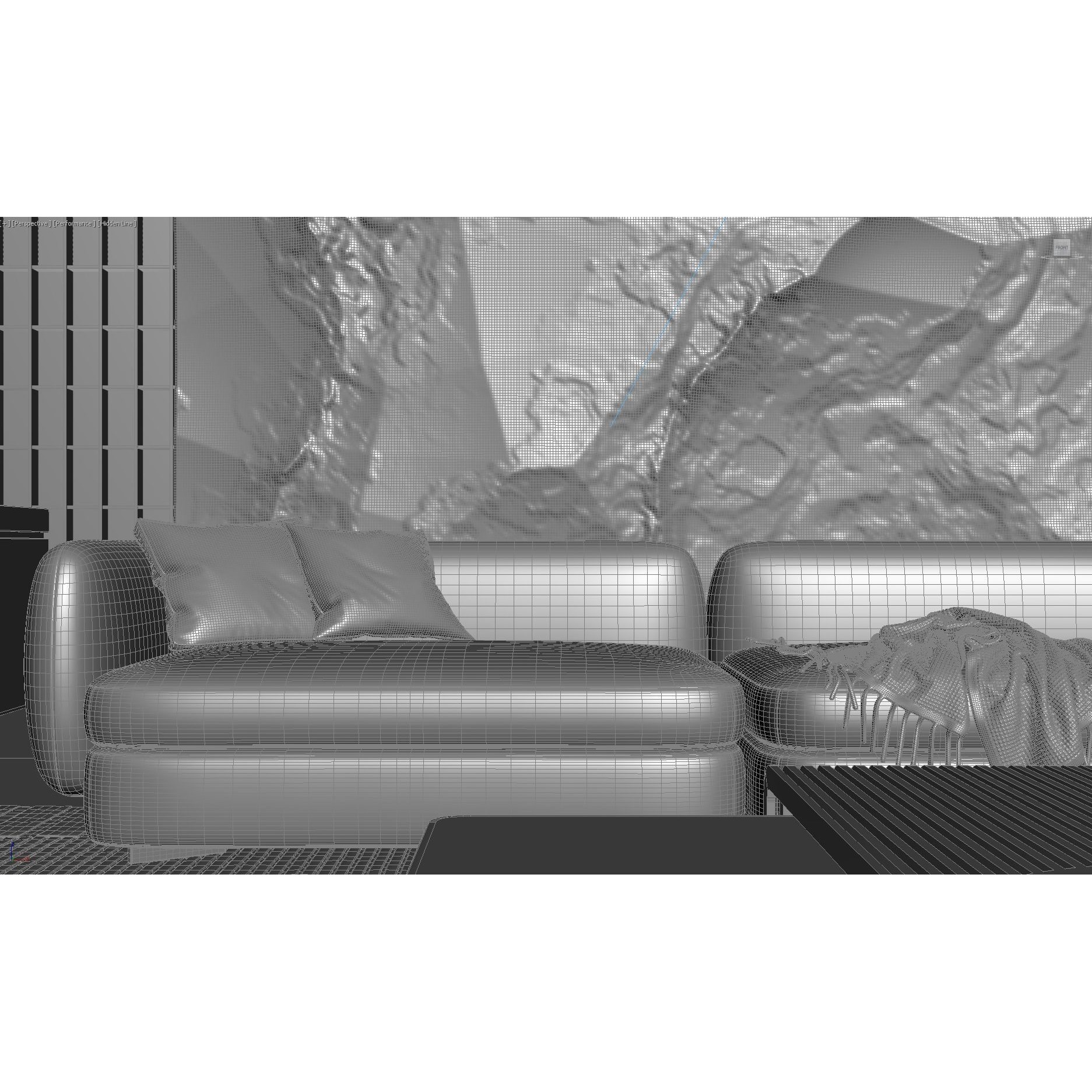 Modern Living Room Interior Scene - Game-Ready 3D Model - View 8