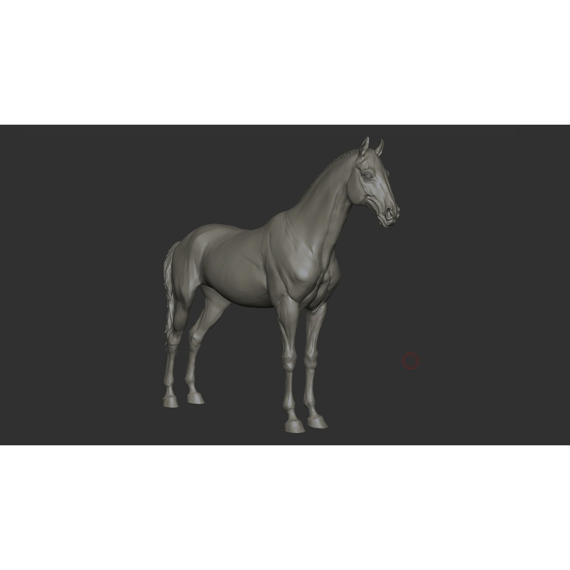 Horse 3D Model – High Poly T-Pose Sculpture, FBX & OBJ Formats - View 10