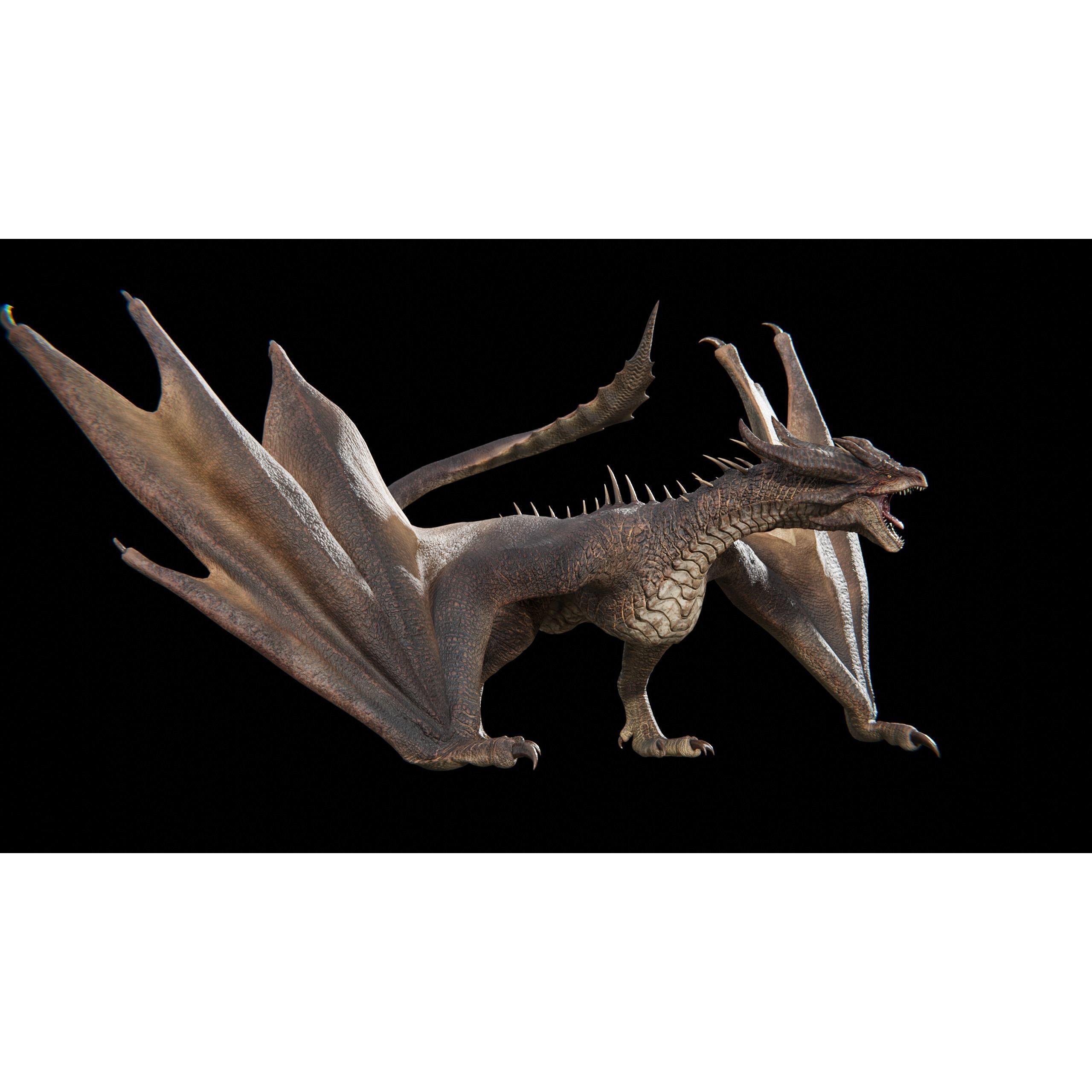 Dragon Wyvern Alpha 3D Model – Low Poly Rigged Animation, FBX - View 11
