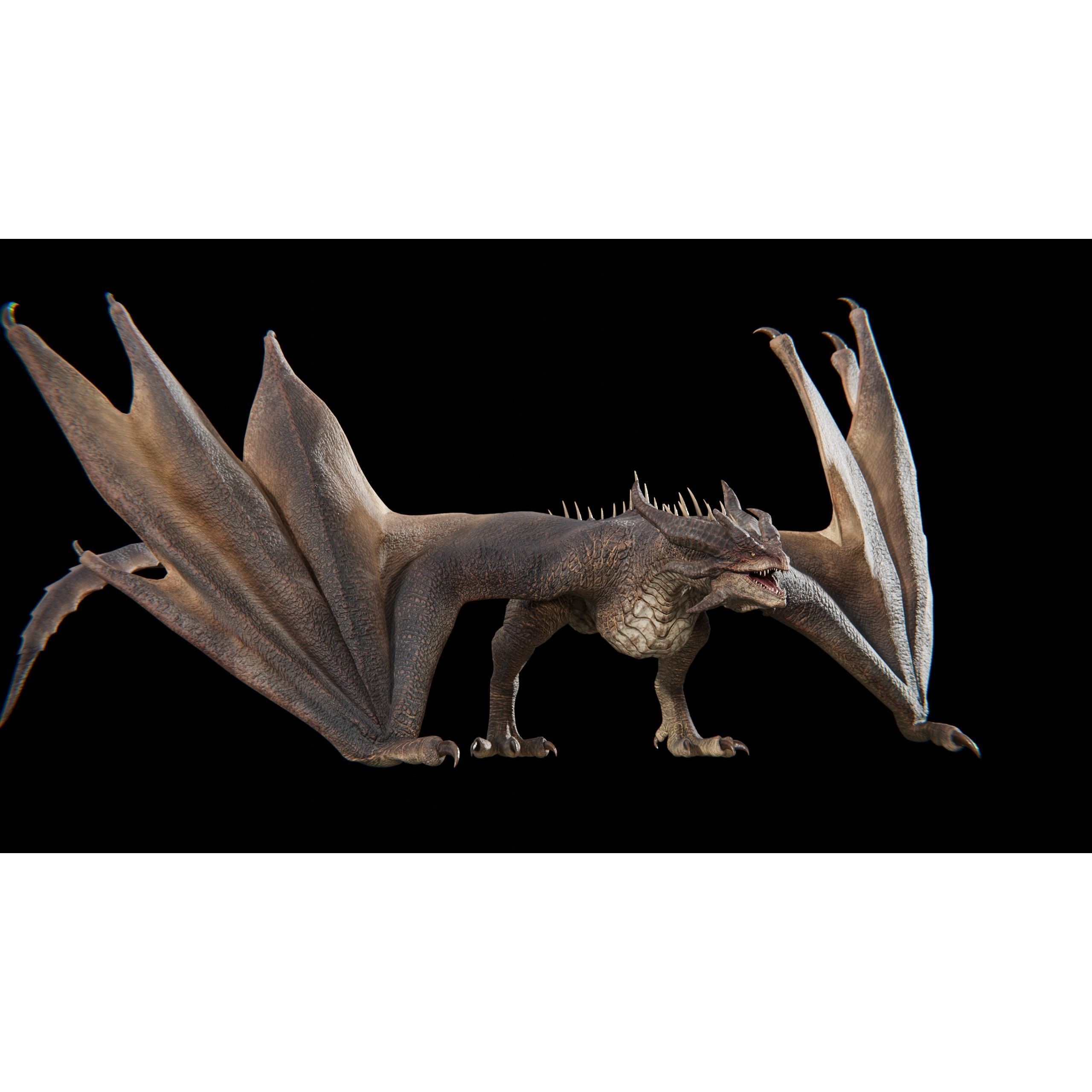 Dragon Wyvern Alpha 3D Model – Low Poly Rigged Animation, FBX - View 14
