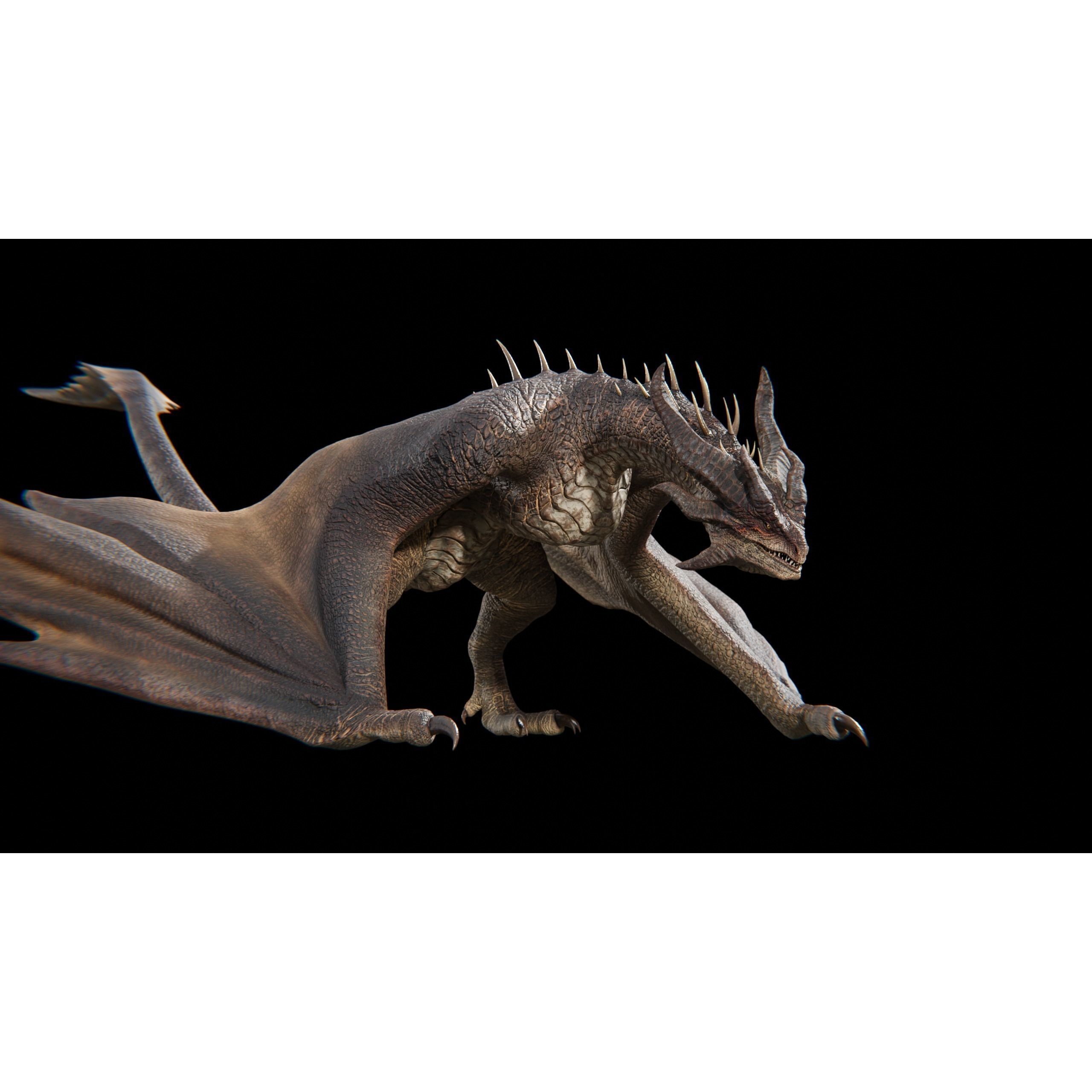 Dragon Wyvern Alpha 3D Model – Low Poly Rigged Animation, FBX - View 18