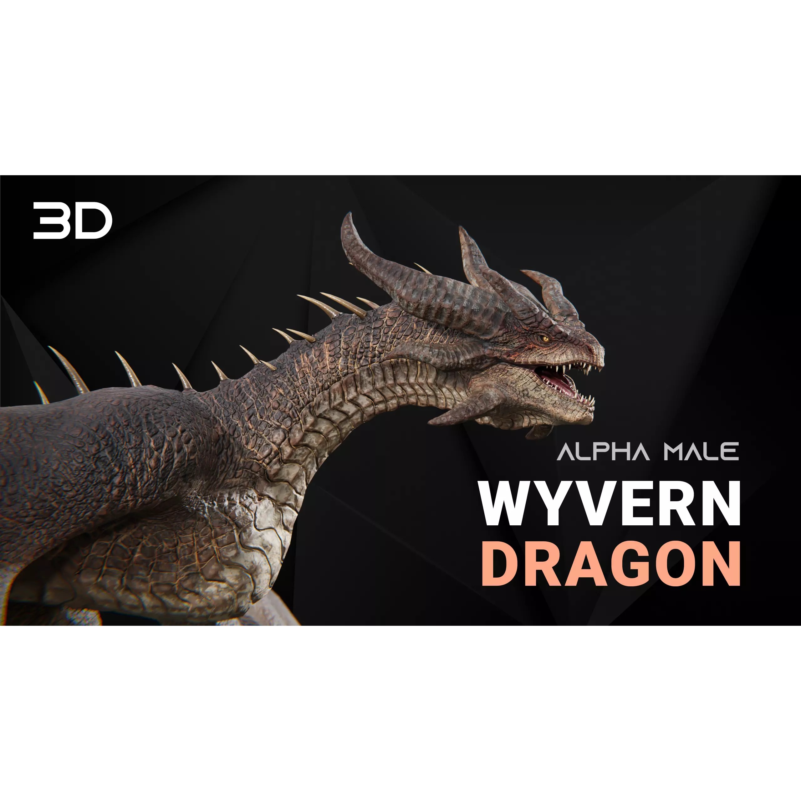 Dragon Wyvern Alpha 3D Model – Low Poly Rigged Animation, FBX - View 2