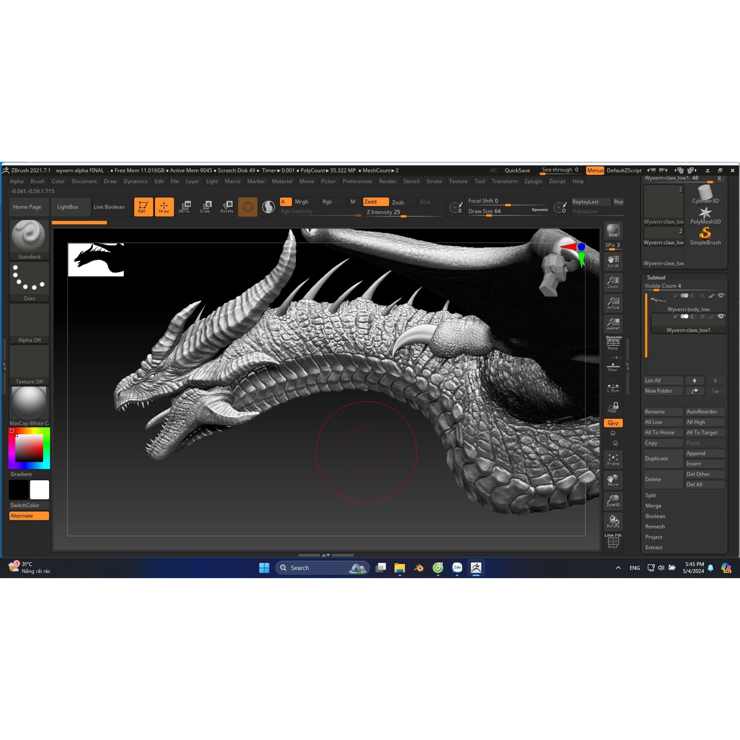 Dragon Wyvern Alpha 3D Model – Low Poly Rigged Animation, FBX - View 24