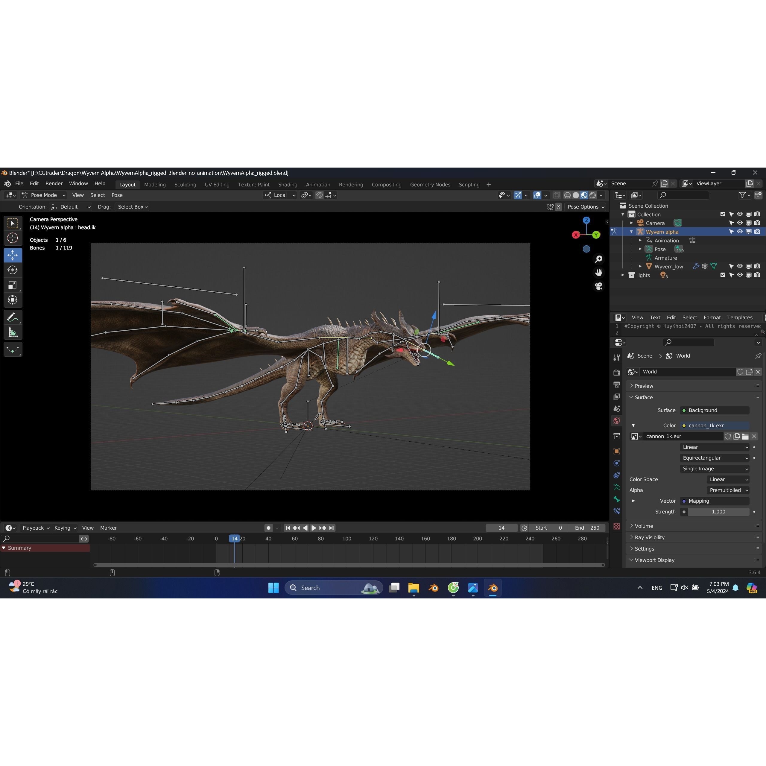 Dragon Wyvern Alpha 3D Model – Low Poly Rigged Animation, FBX - View 26