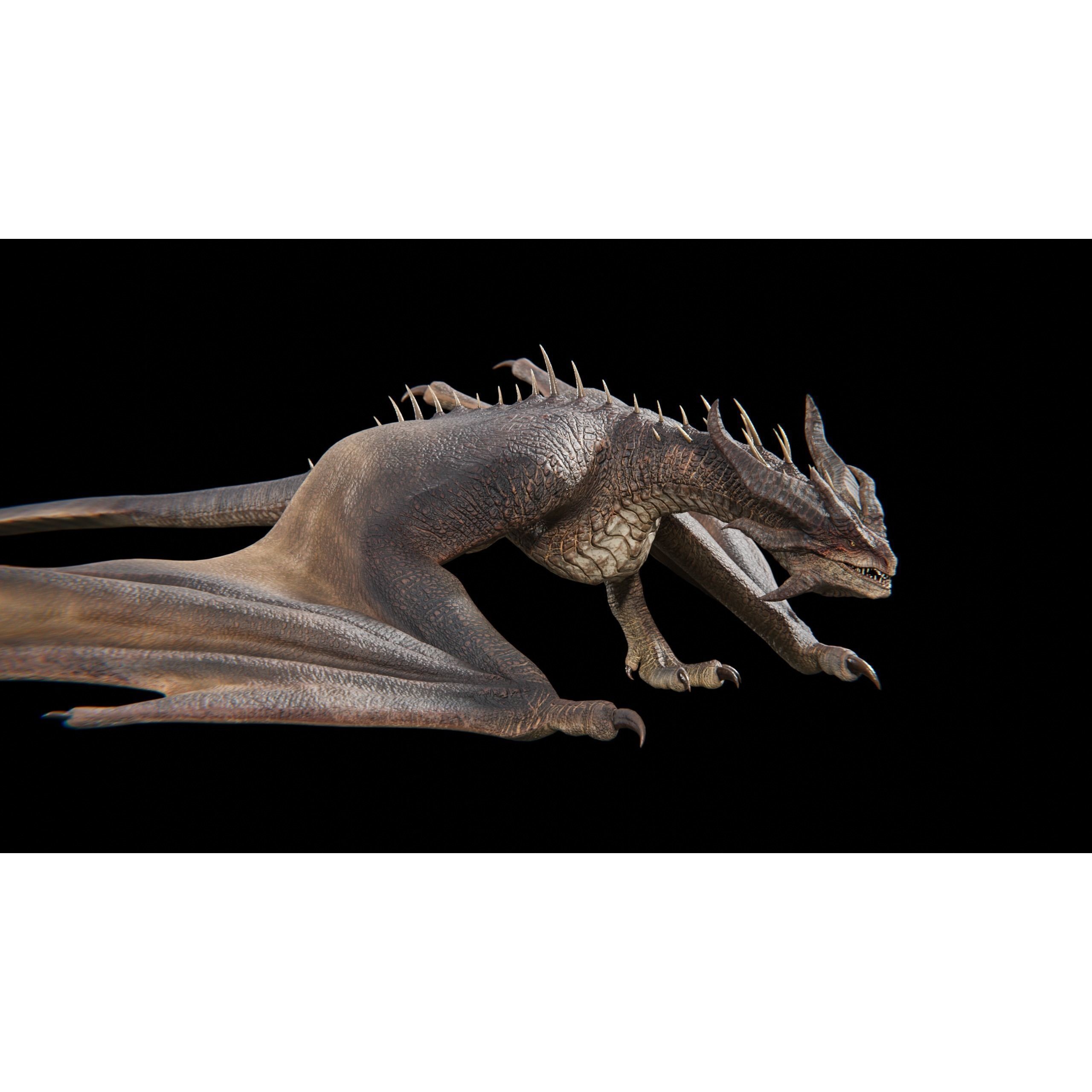 Dragon Wyvern Alpha 3D Model – Low Poly Rigged Animation, FBX - View 30