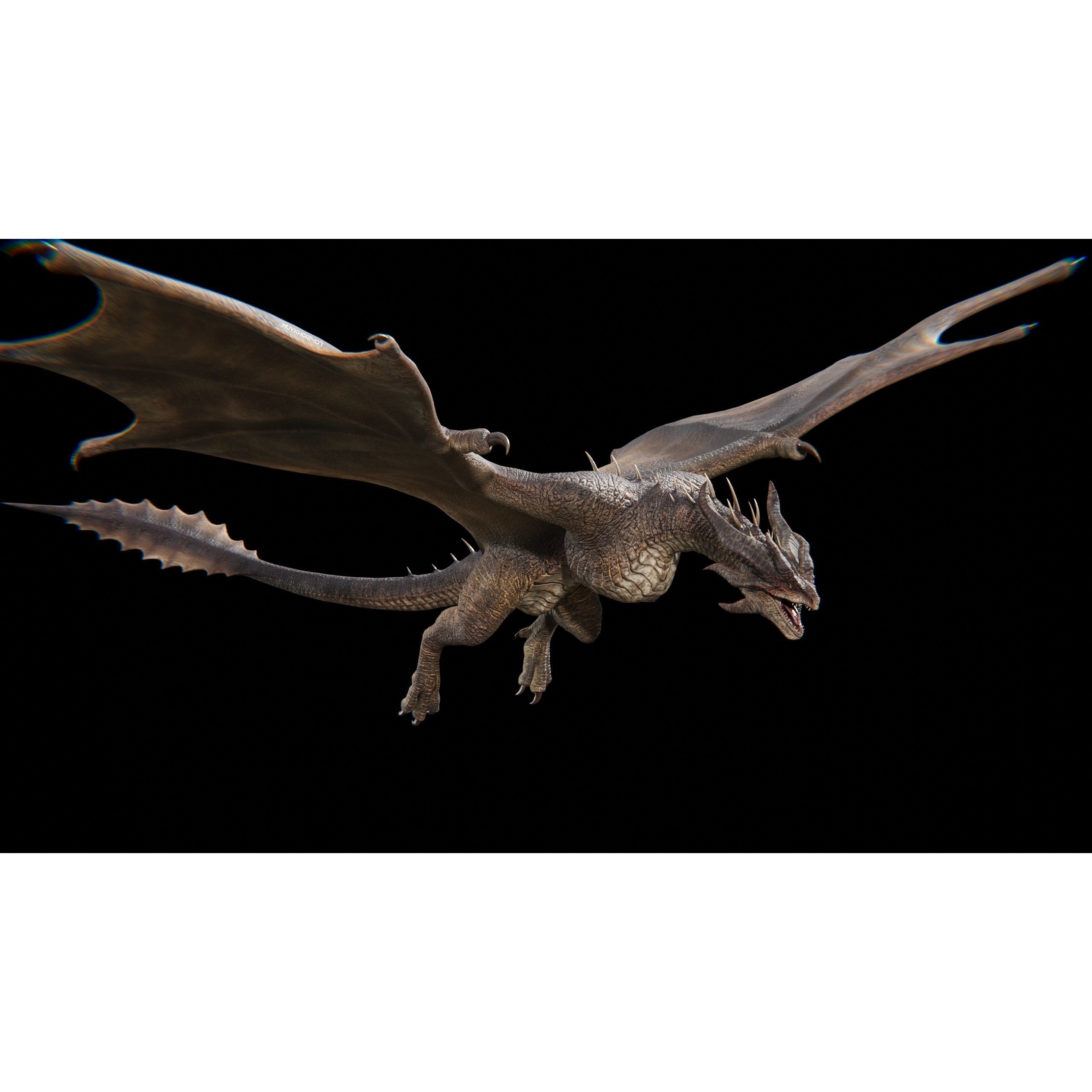Dragon Wyvern Alpha 3D Model – Low Poly Rigged Animation, FBX - View 35