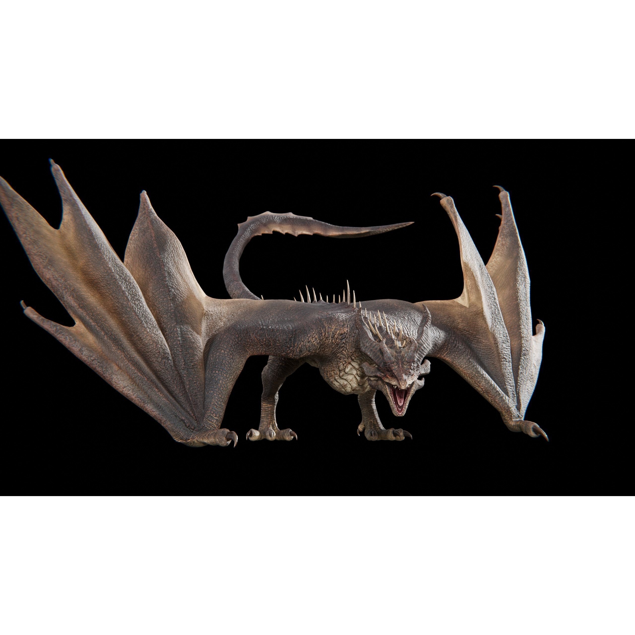 Dragon Wyvern Alpha 3D Model – Low Poly Rigged Animation, FBX - View 36