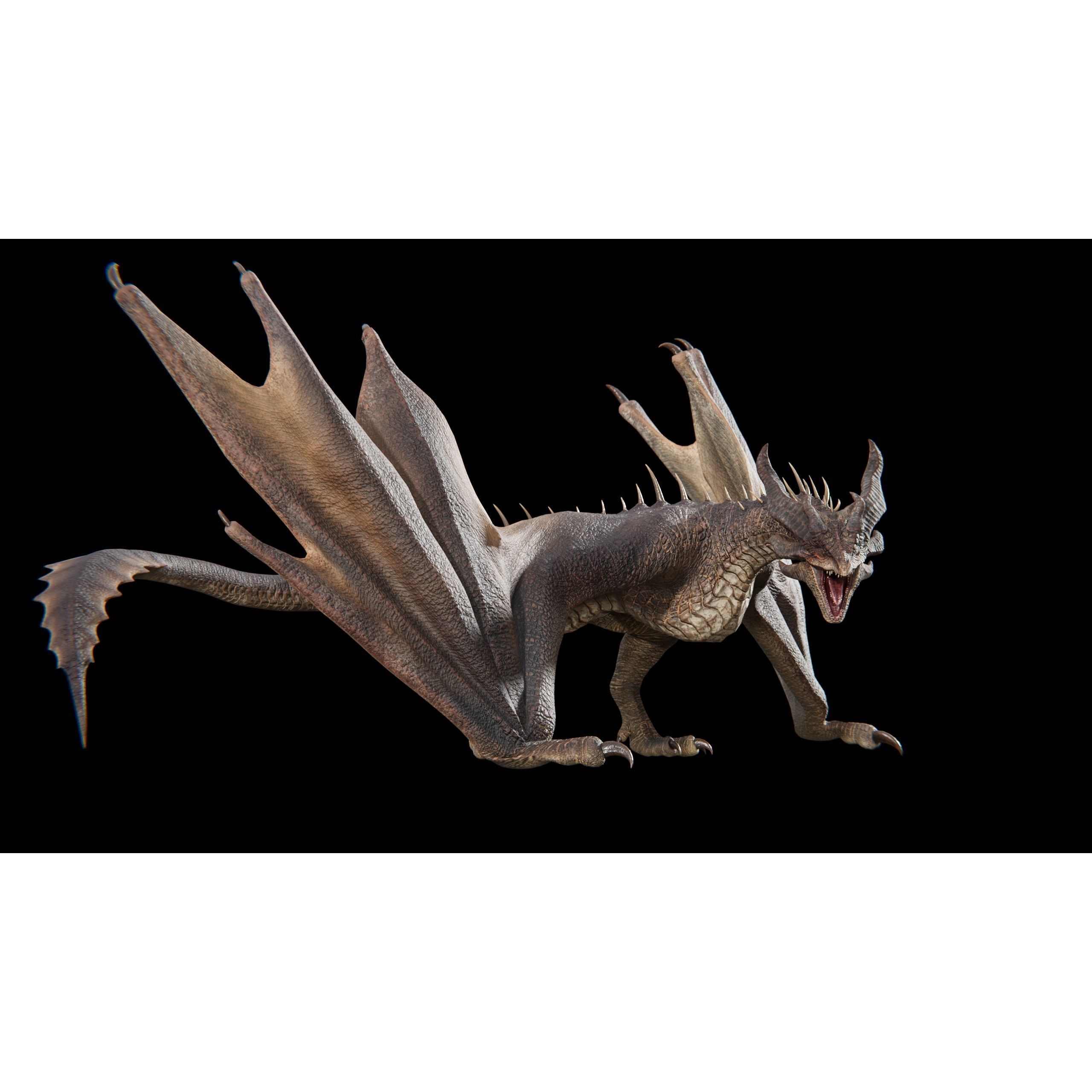 Dragon Wyvern Alpha 3D Model – Low Poly Rigged Animation, FBX - View 37