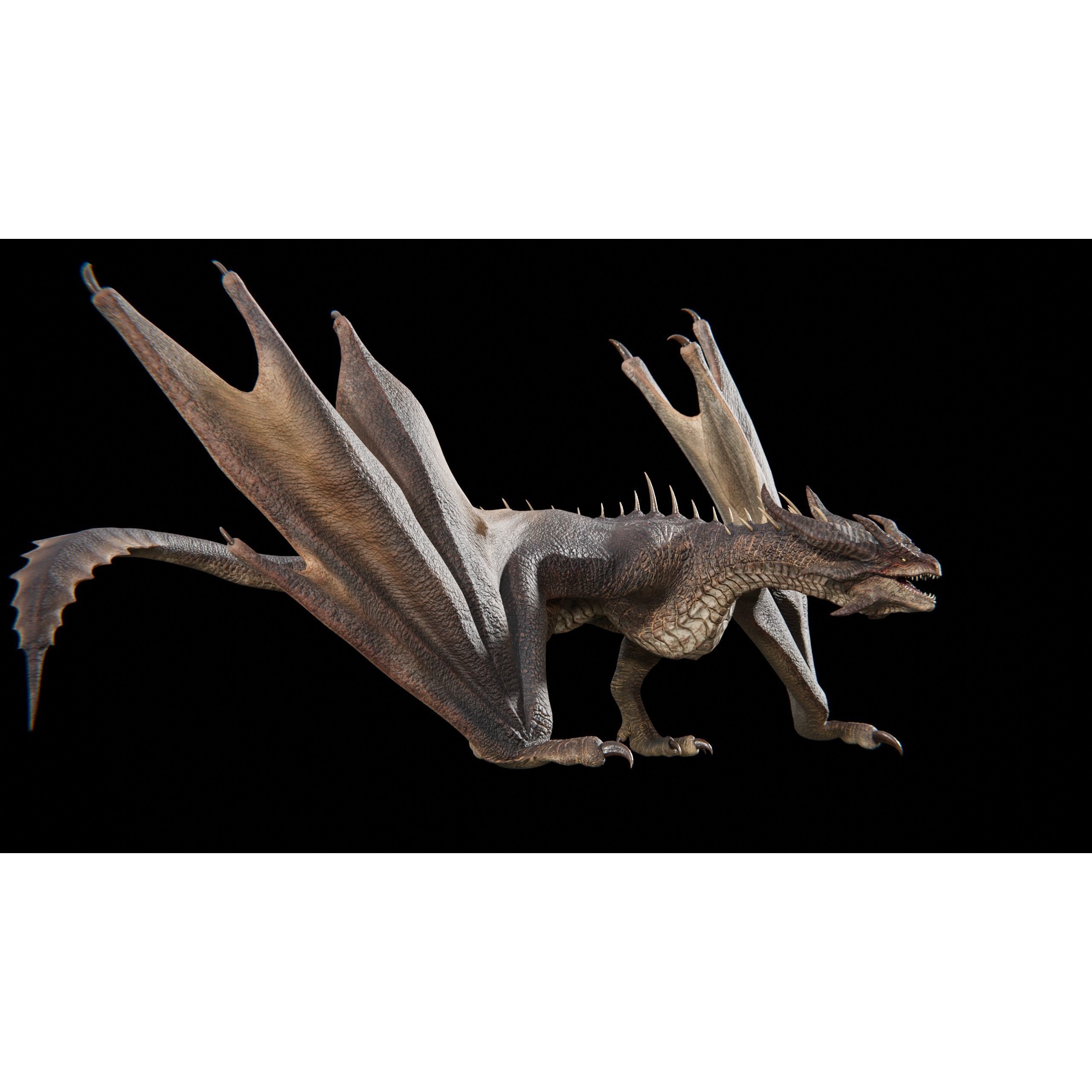 Dragon Wyvern Alpha 3D Model – Low Poly Rigged Animation, FBX - View 39