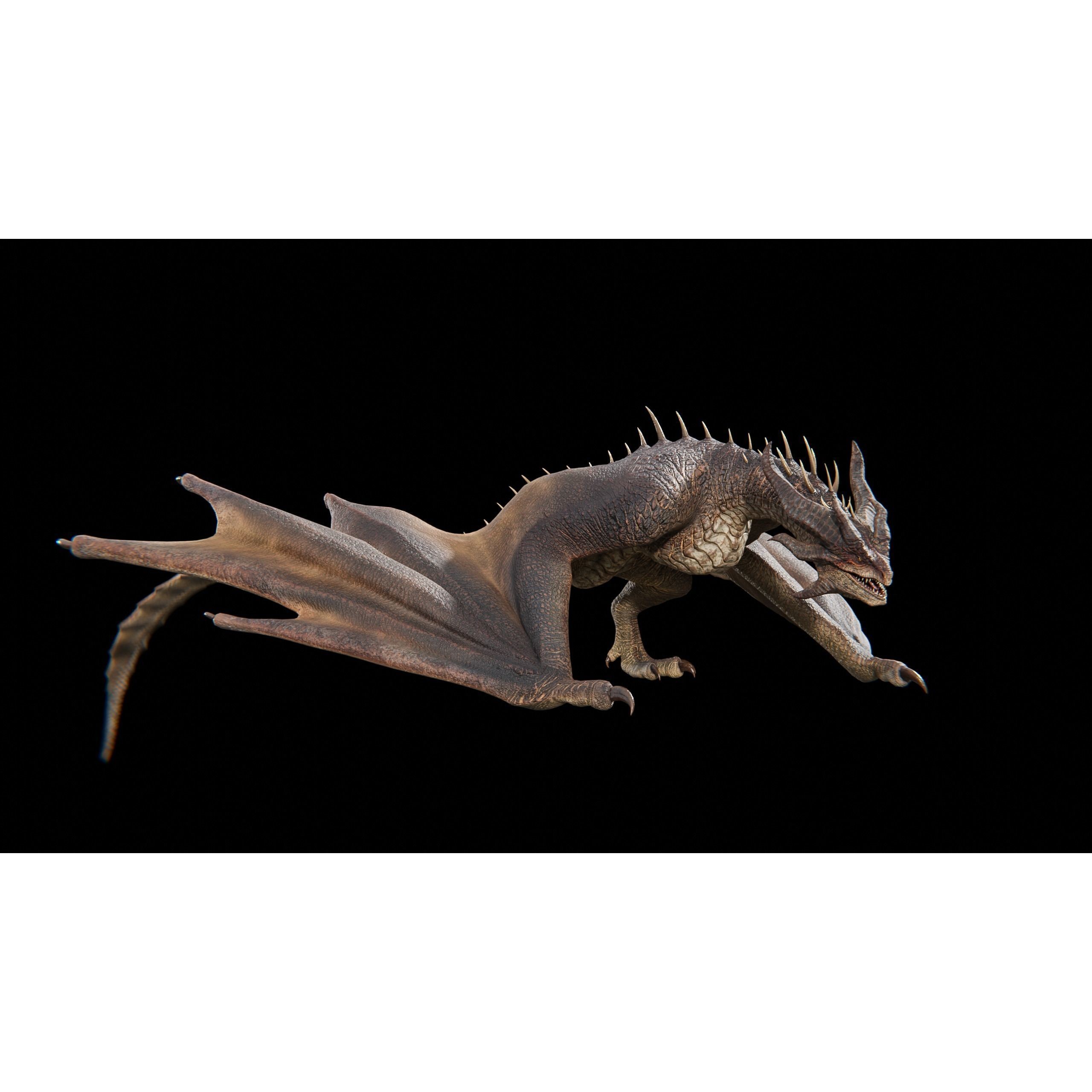 Dragon Wyvern Alpha 3D Model – Low Poly Rigged Animation, FBX - View 43