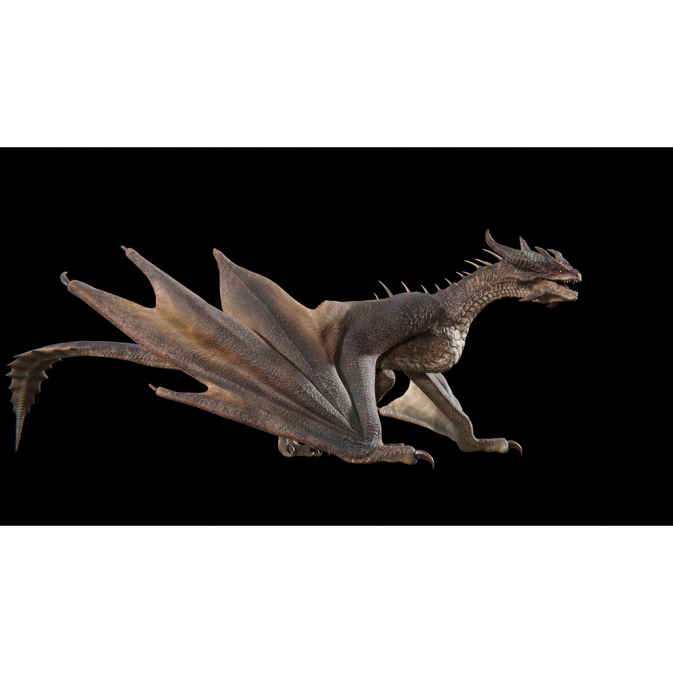 Dragon Wyvern Alpha 3D Model – Low Poly Rigged Animation, FBX - View 45