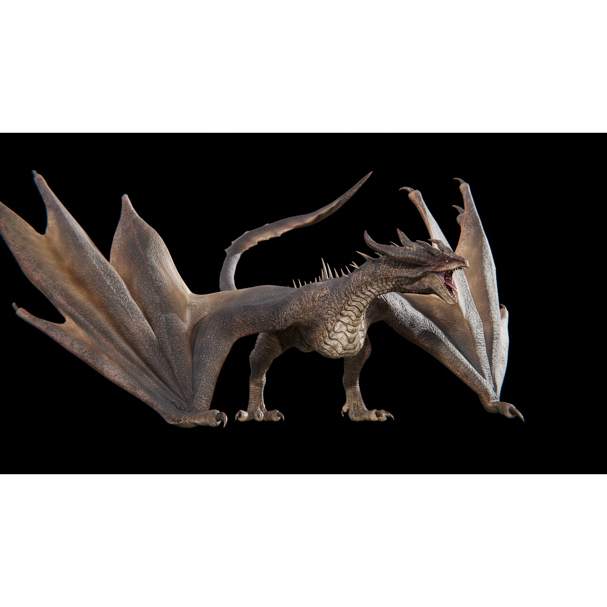 Dragon Wyvern Alpha 3D Model – Low Poly Rigged Animation, FBX - View 5