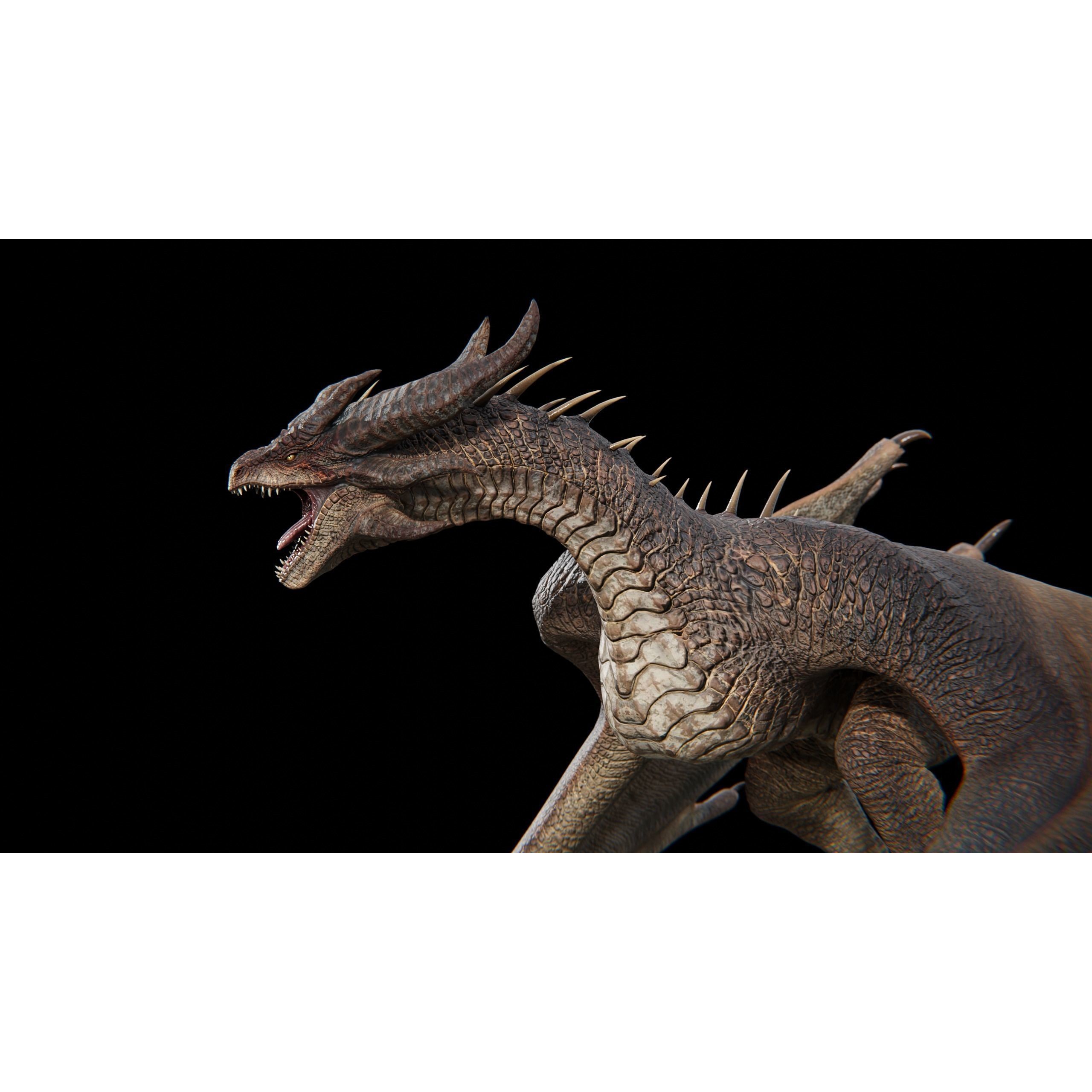Dragon Wyvern Alpha 3D Model – Low Poly Rigged Animation, FBX - View 7