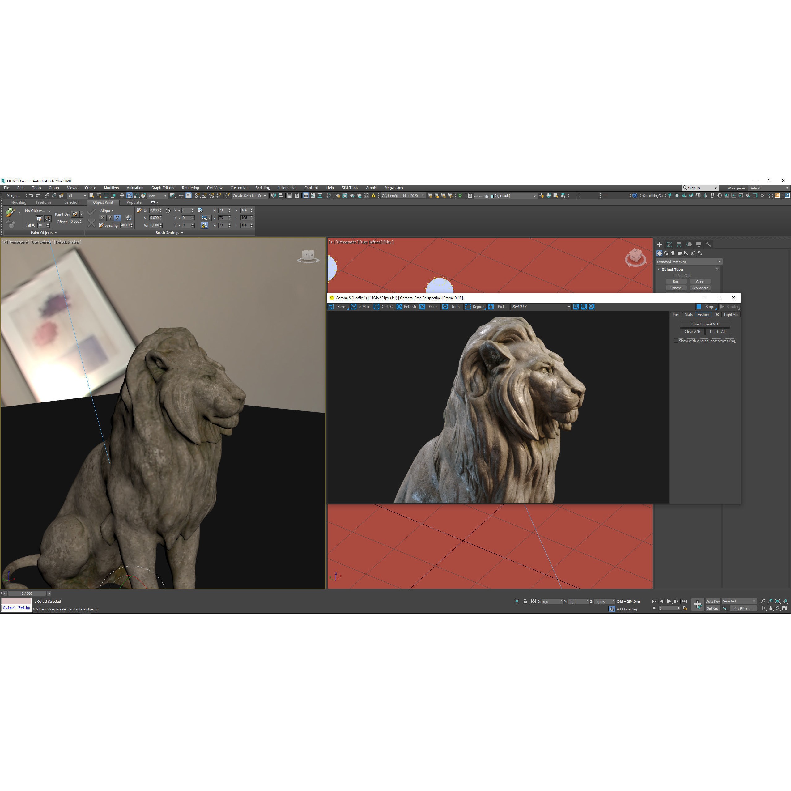 Sitting Lion Sculpture 3D Model – Low Poly PBR Game Asset, FBX, OBJ, Blender - View 15