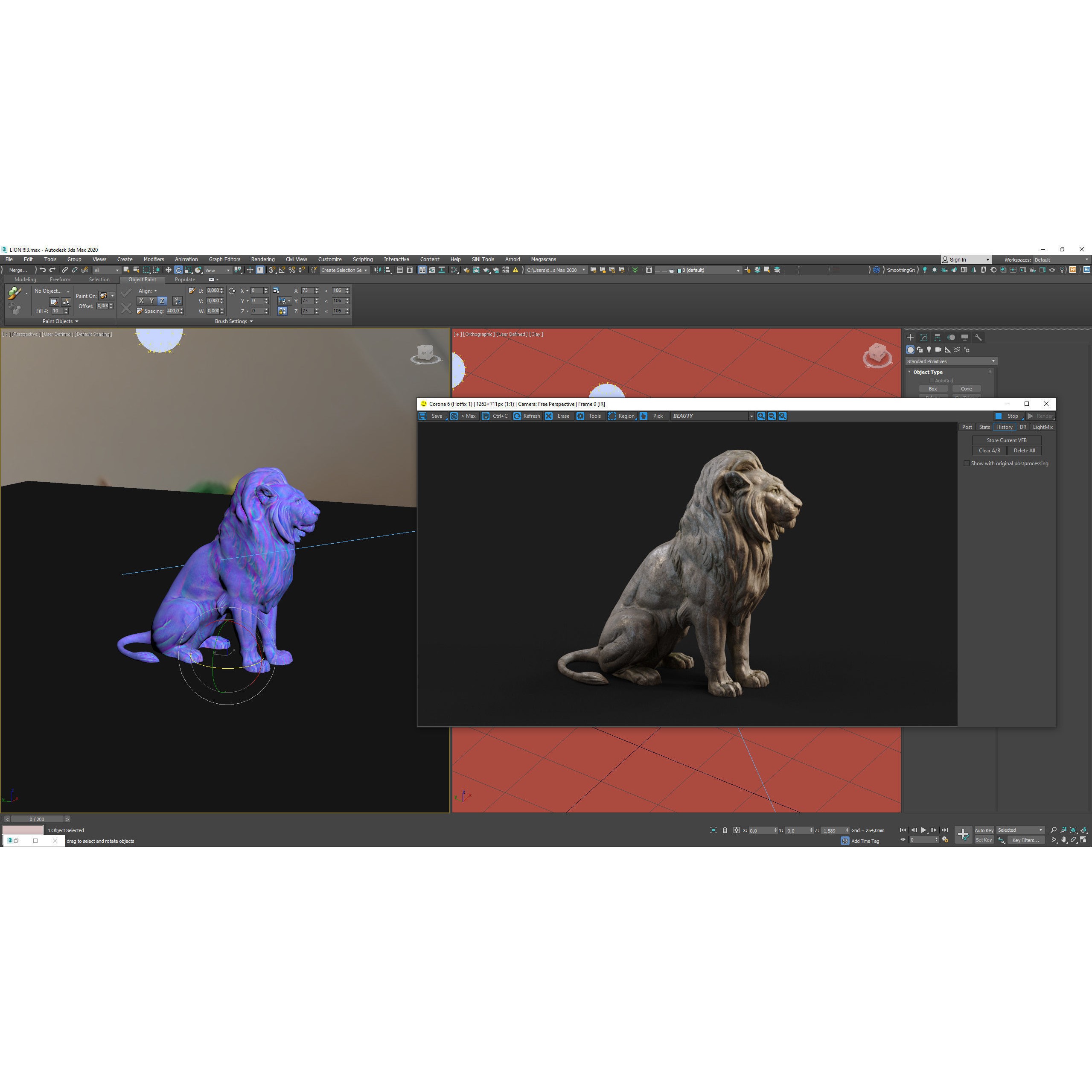 Sitting Lion Sculpture 3D Model – Low Poly PBR Game Asset, FBX, OBJ, Blender - View 16
