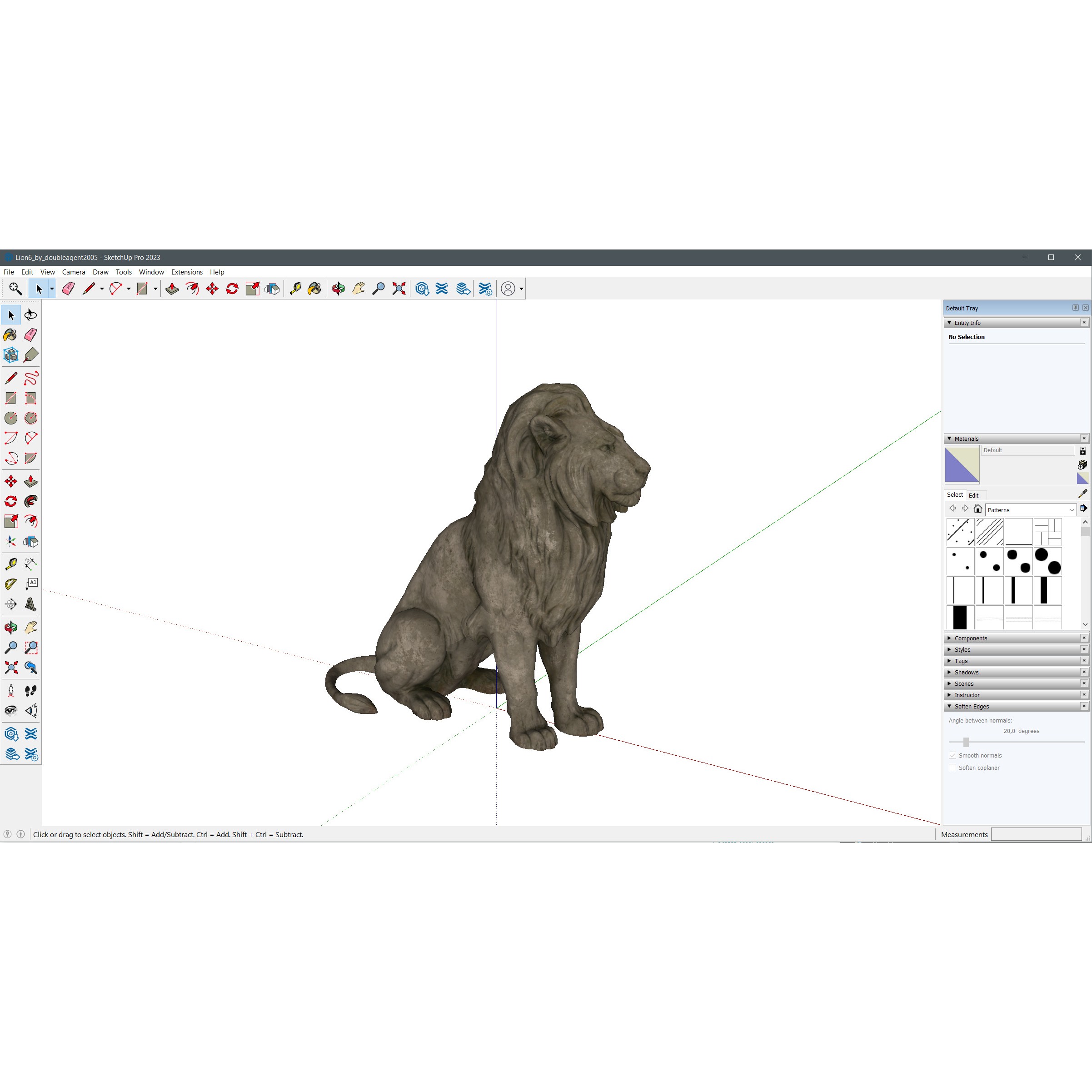 Sitting Lion Sculpture 3D Model – Low Poly PBR Game Asset, FBX, OBJ, Blender - View 17
