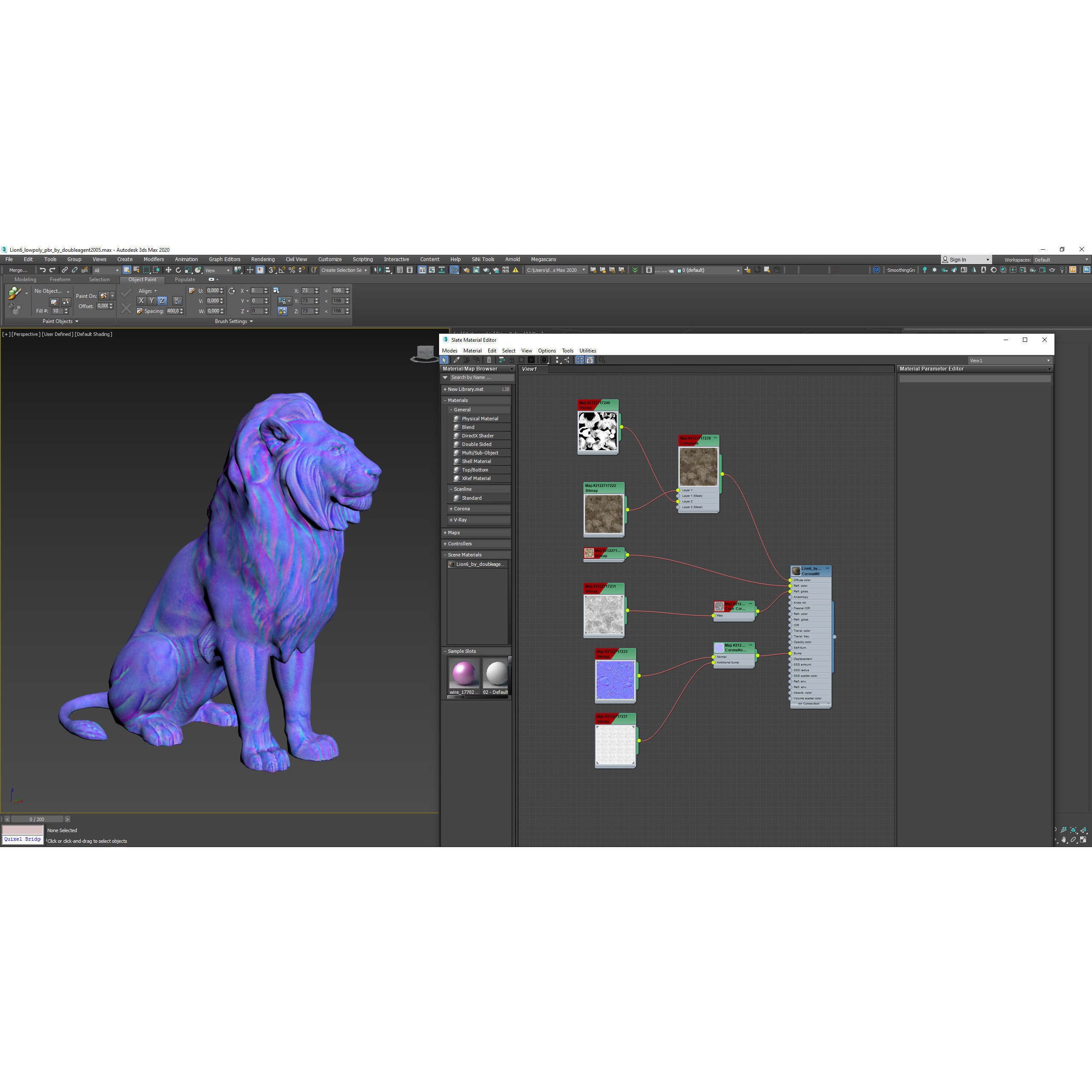 Sitting Lion Sculpture 3D Model – Low Poly PBR Game Asset, FBX, OBJ, Blender - View 23