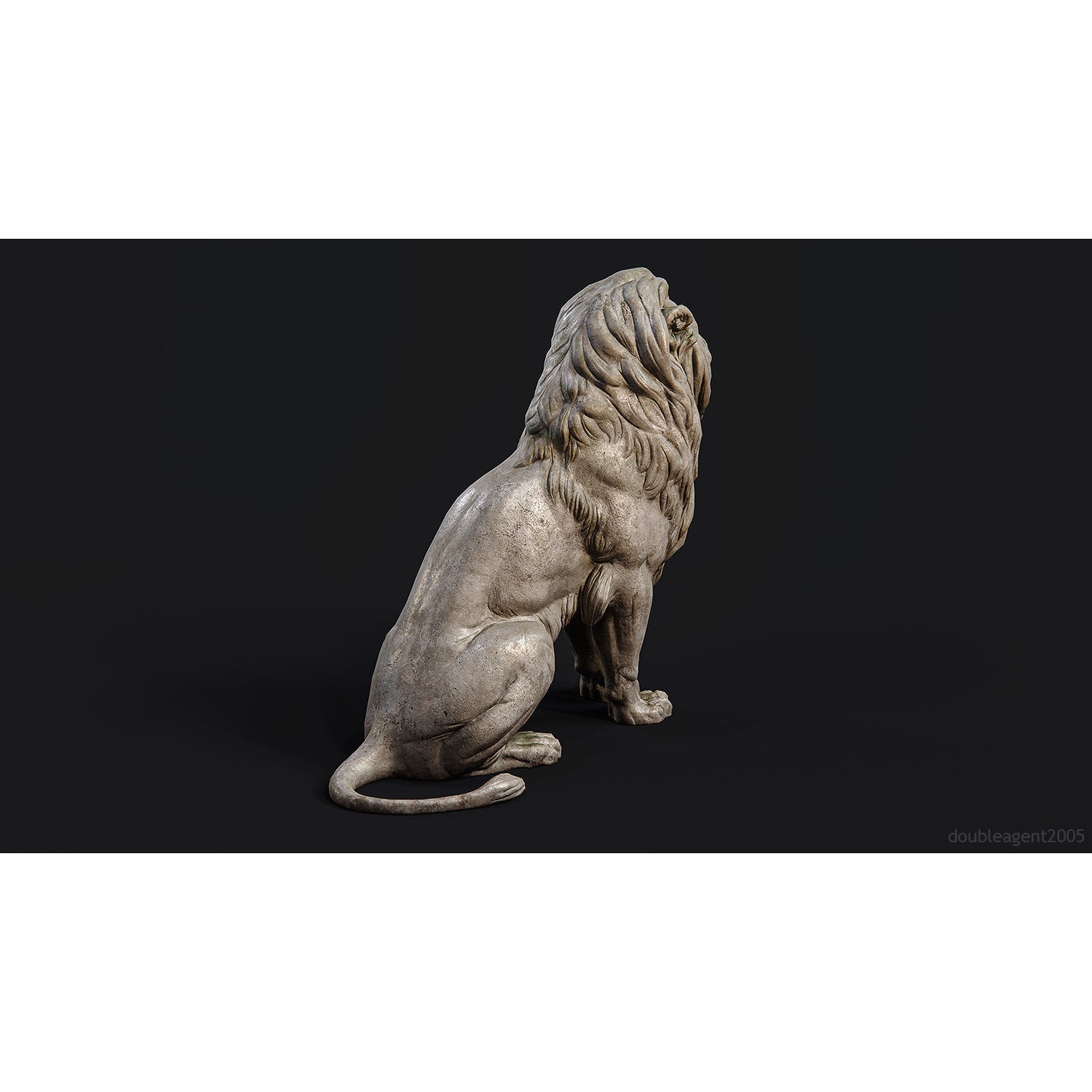 Sitting Lion Sculpture 3D Model – Low Poly PBR Game Asset, FBX, OBJ, Blender - View 29