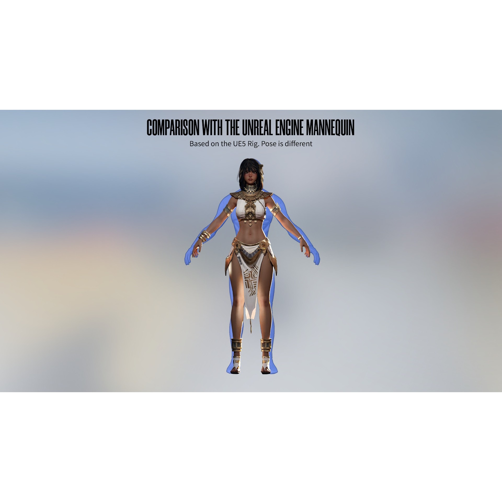 Ancient Girl Zariya - Low-Poly Game-Ready 3D Model - View 15