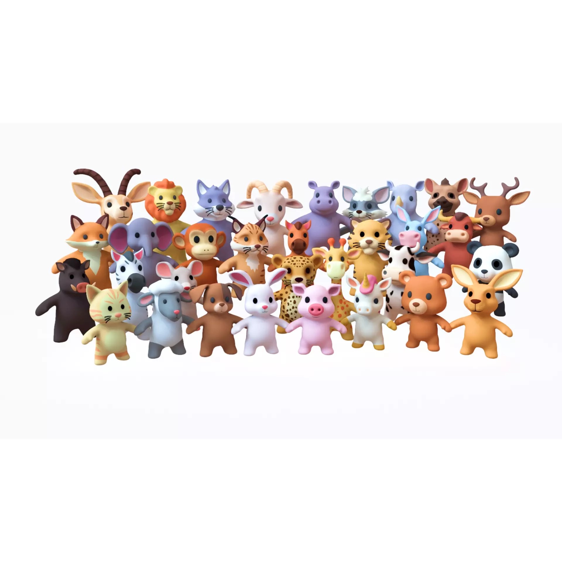 Little Animal Baby 3D Model – Low Poly Animated Pack, FBX, Blender - View 2