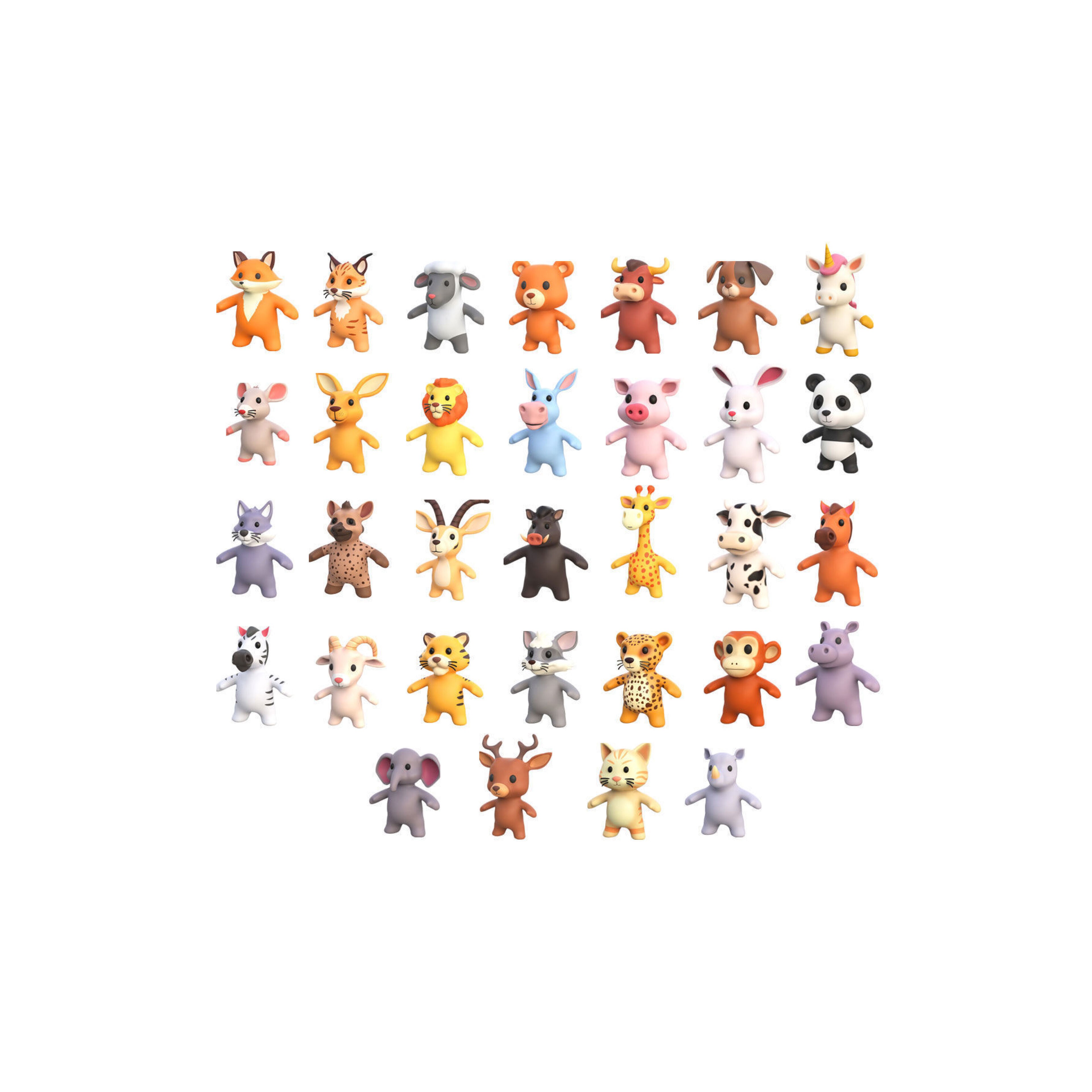 Little Animal Baby 3D Model – Low Poly Animated Pack, FBX, Blender - View 6