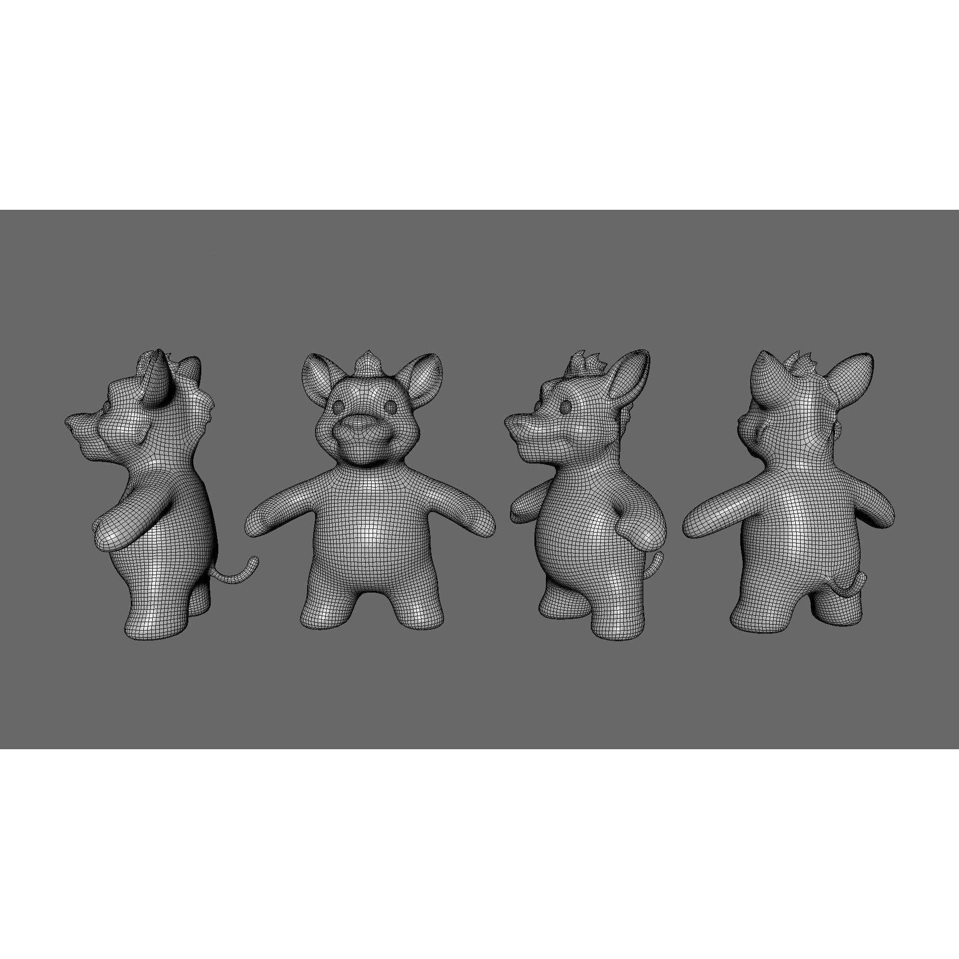 Little Animal Baby 3D Model – Low Poly Animated Pack, FBX, Blender - View 62