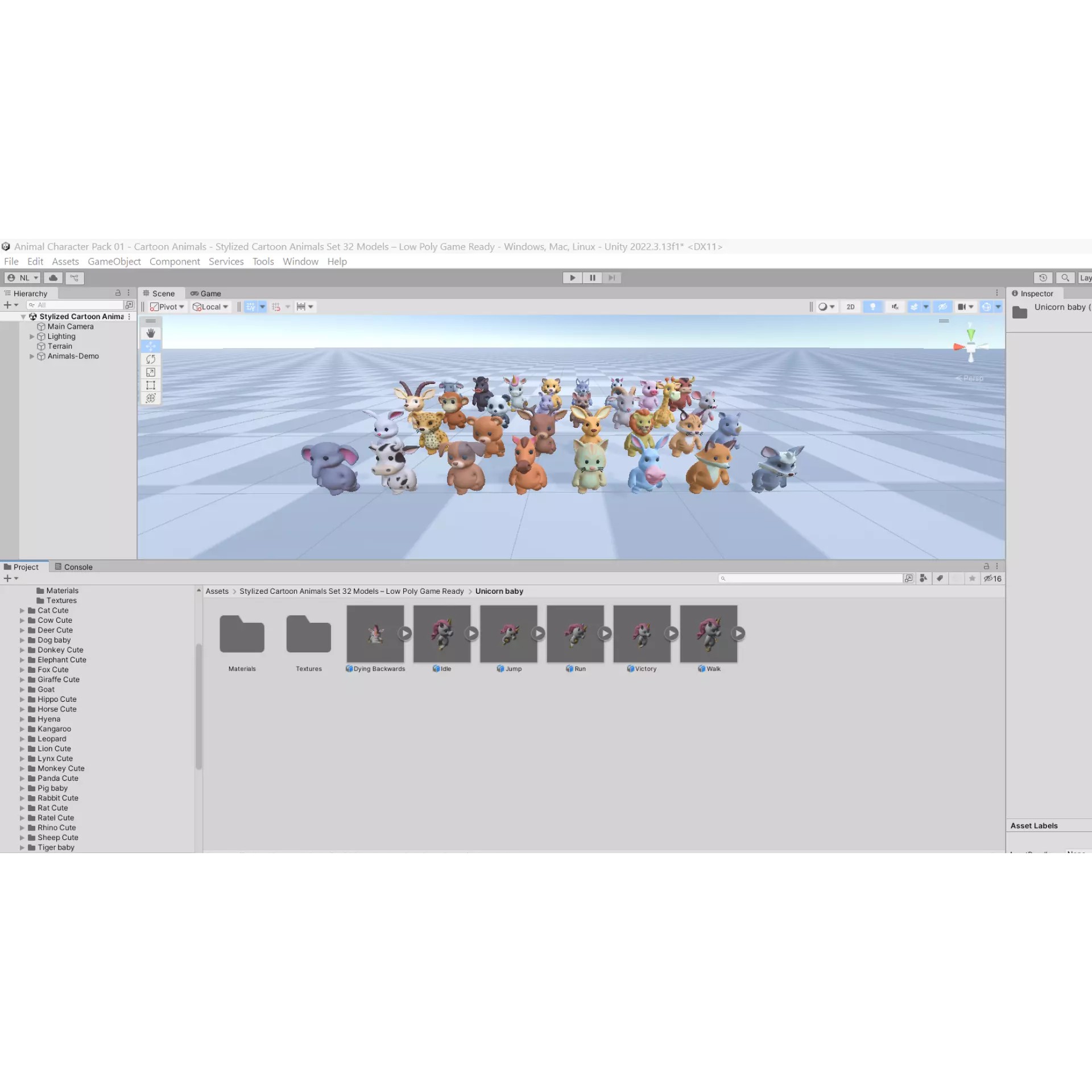 Little Animal Baby 3D Model – Low Poly Animated Pack, FBX, Blender - View 7