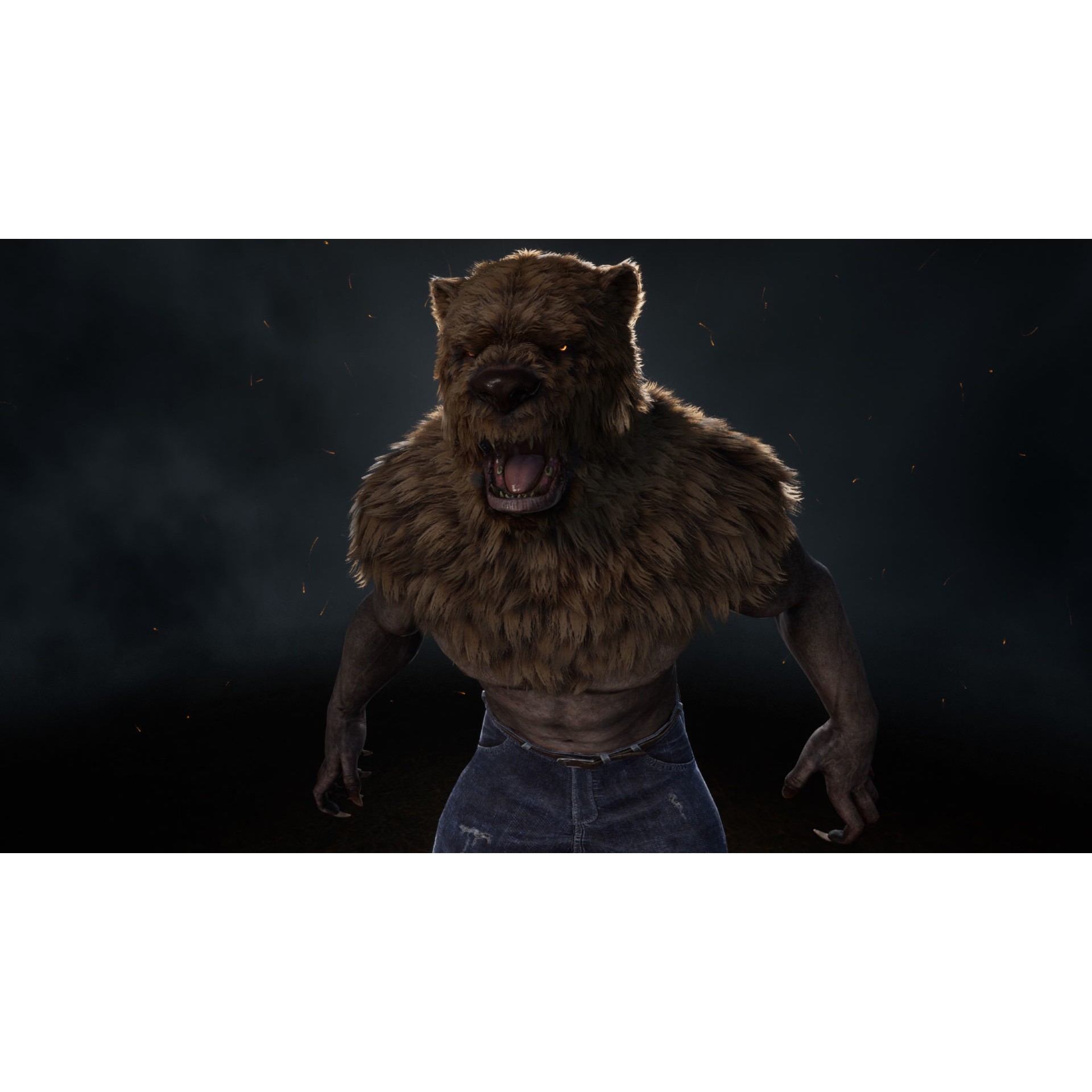 Bear Man 3D Model – Low Poly Game Ready Character with Transformation - View 10